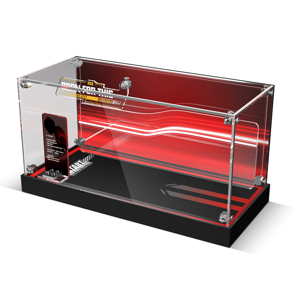 LED Light Acrylic Display Case for LEGO® Speed Champions 77259 Audi Revolut F1® Team R26 Race Car (LEGO® Set NOT Include)