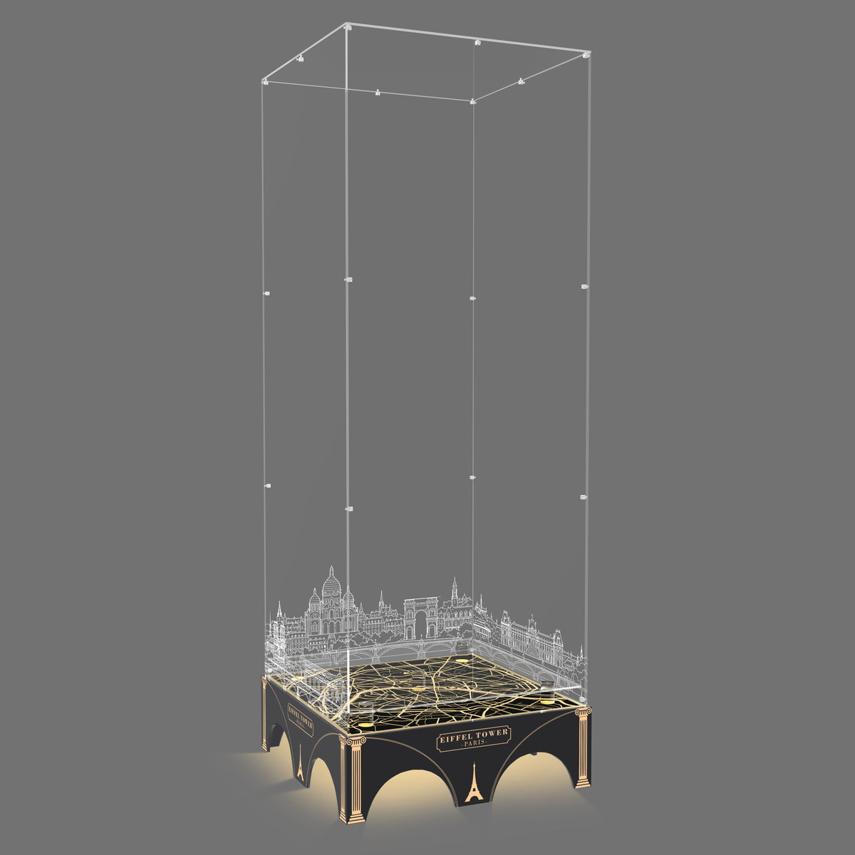LED Light Acrylic Display Case for LEGO® Icons 10307 Eiffel tower (LEGO® Set Not Included)