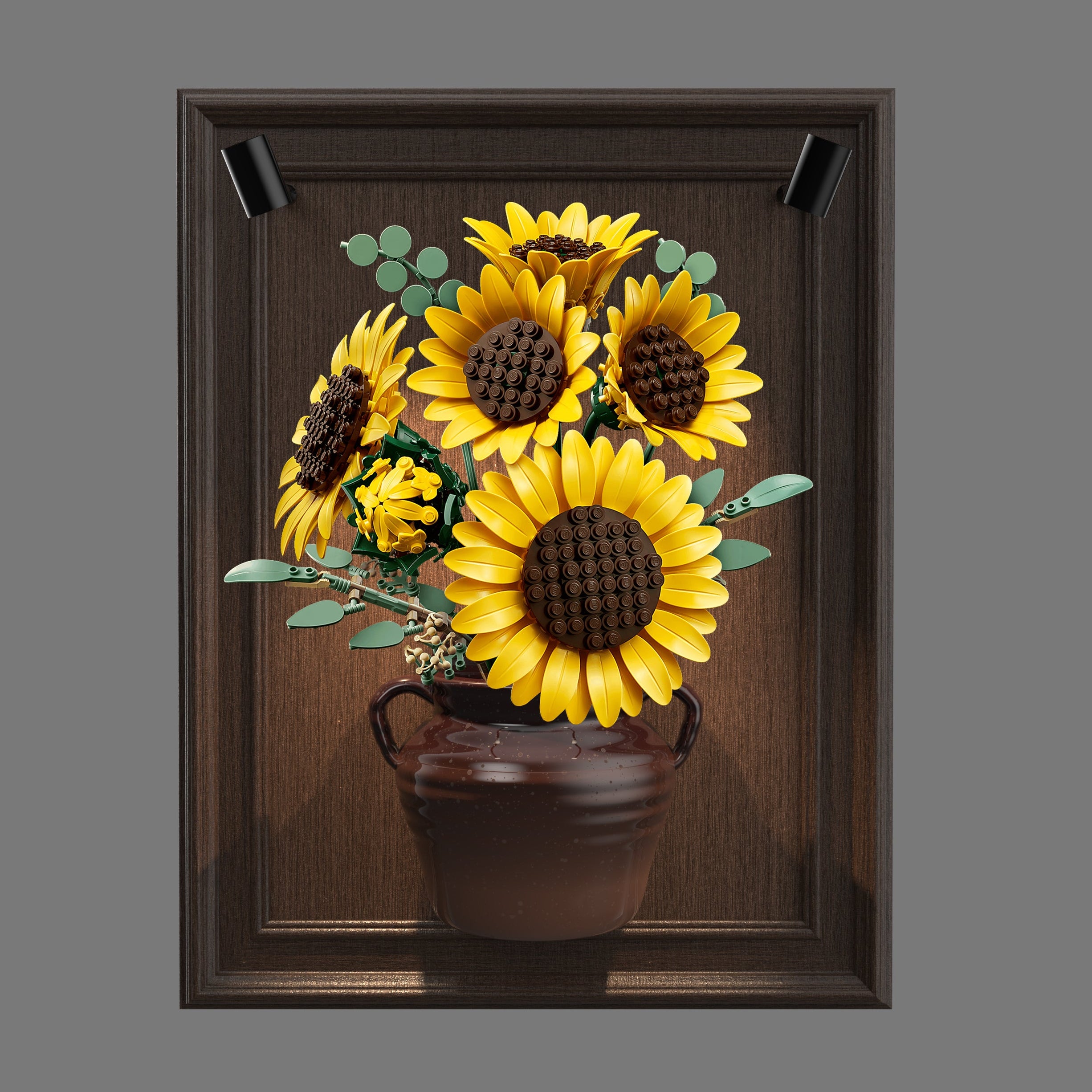 LED Light Display Wall Mount for LEGO® Botanicals 11502 Sunflower Bouquet (LEGO® Set NOT Included)