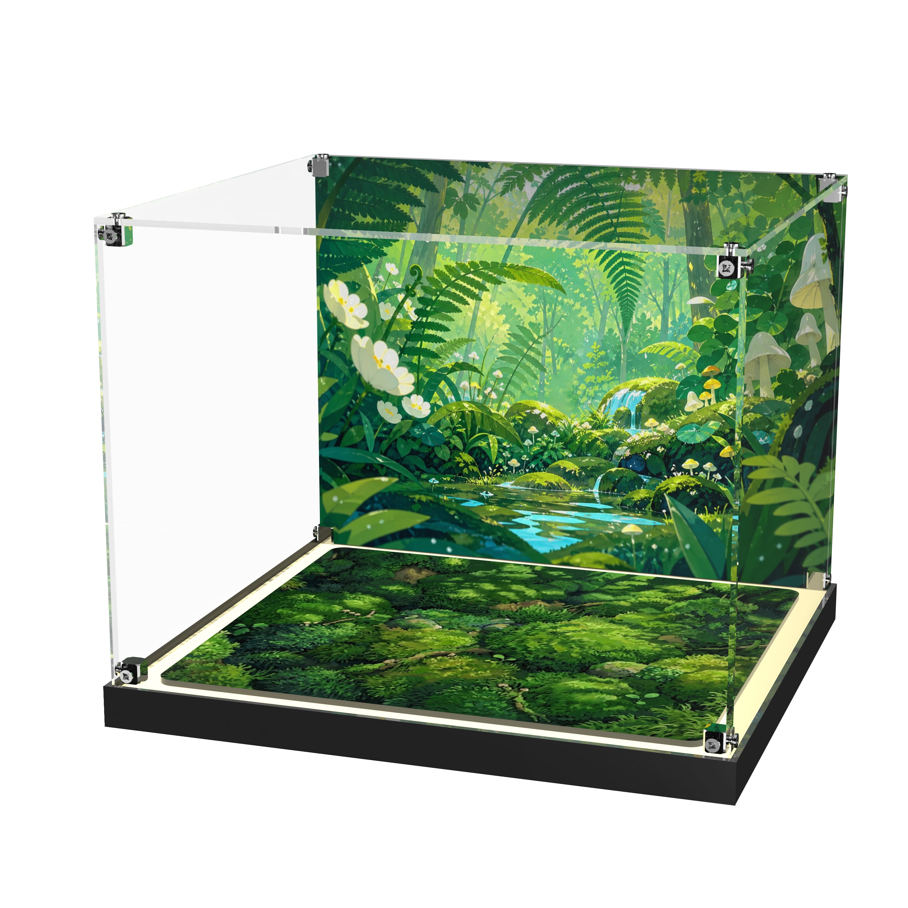 LED Light Acrylic Display Case for LEGO® Botanicals 11505 Woodland Mushrooms (LEGO® Set NOT Include)