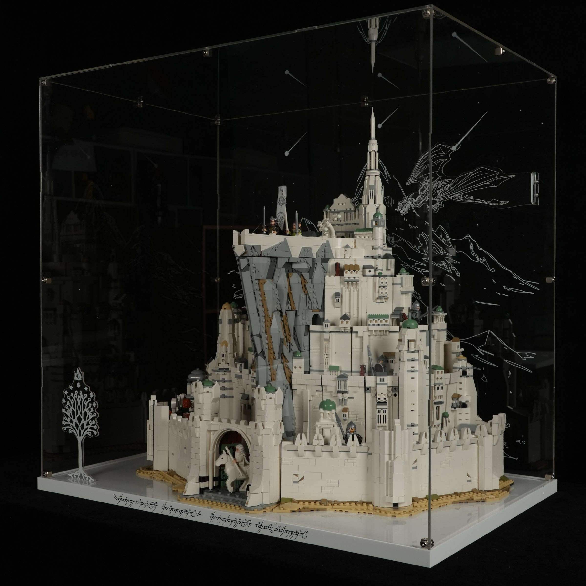 LED Light Acrylic Display Case for LEGO® Icons 11377 The Lord of the Rings: Minas Tirith™ (LEGO® Set NOT Include)