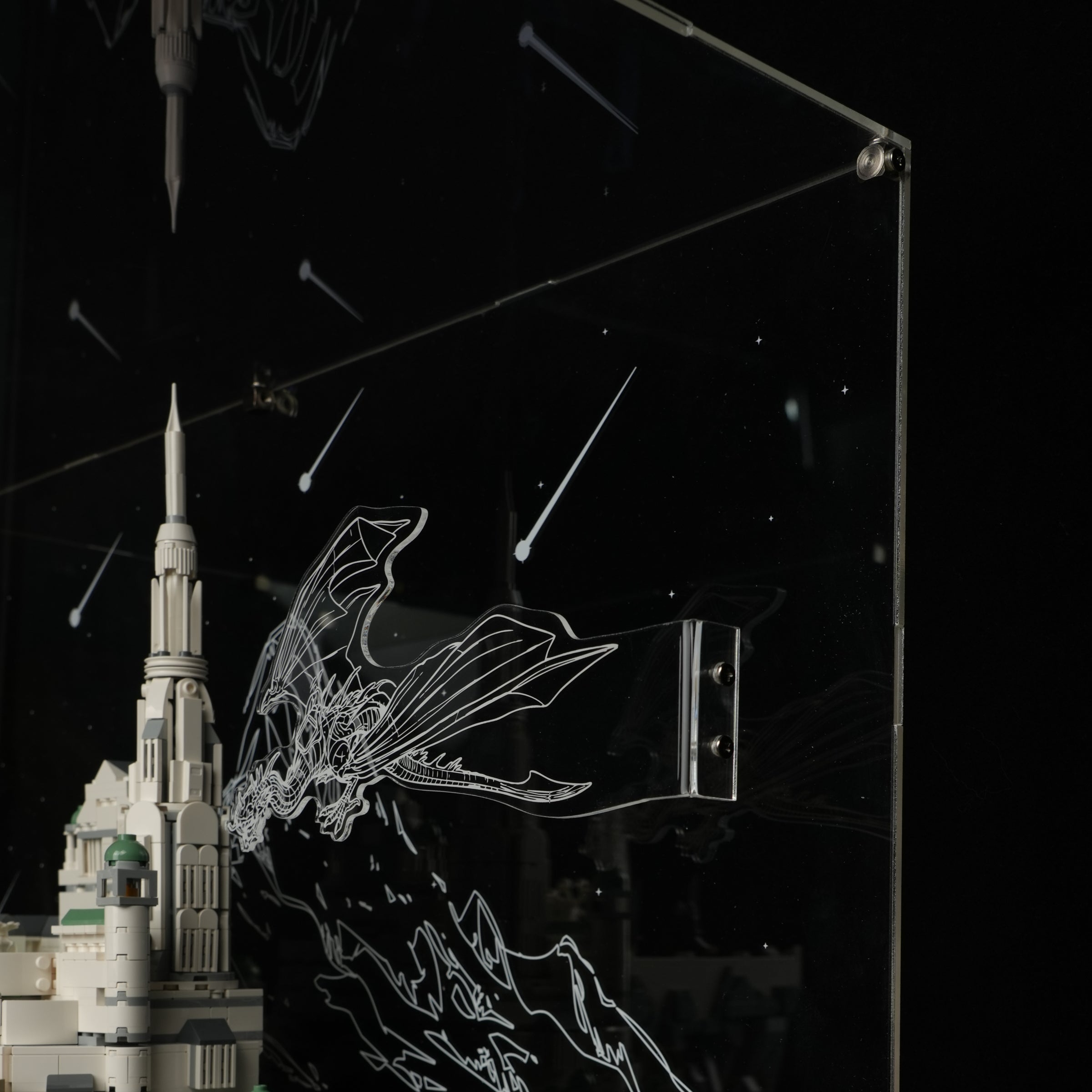 LED Light Acrylic Display Case for LEGO® Icons 11377 The Lord of the Rings: Minas Tirith™ (LEGO® Set NOT Include)