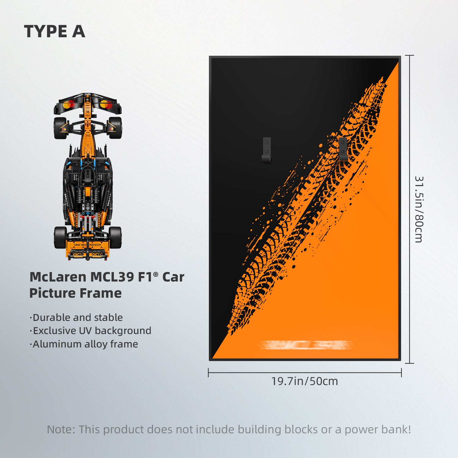 Acrylic Display Wall Mount for LEGO®Technic™ 42228 McLaren MCL39 F1® Car (LEGO® Set NOT Include)