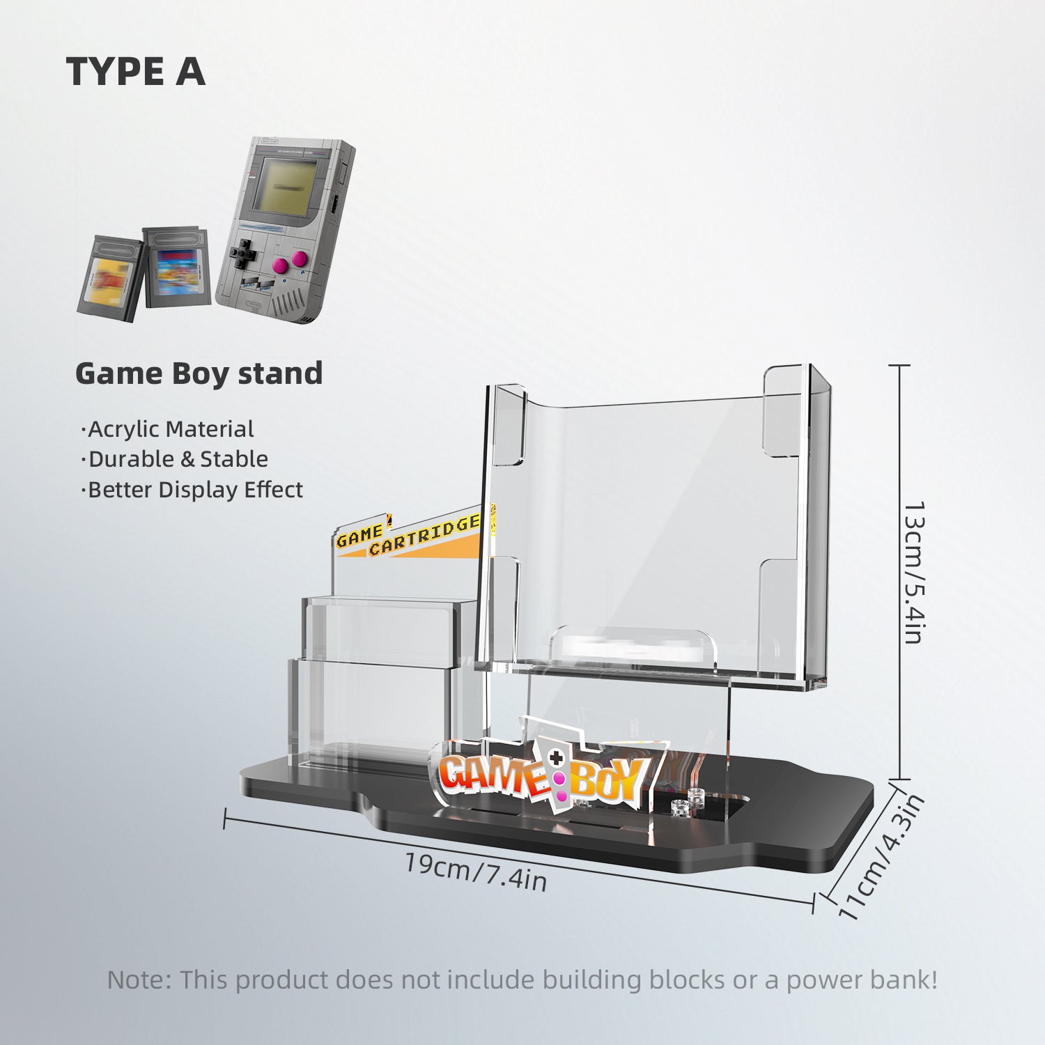 Précommandez le présentoir en acrylique pour le set LEGO® Super Mario 72046 Game Boy (set LEGO non inclus).