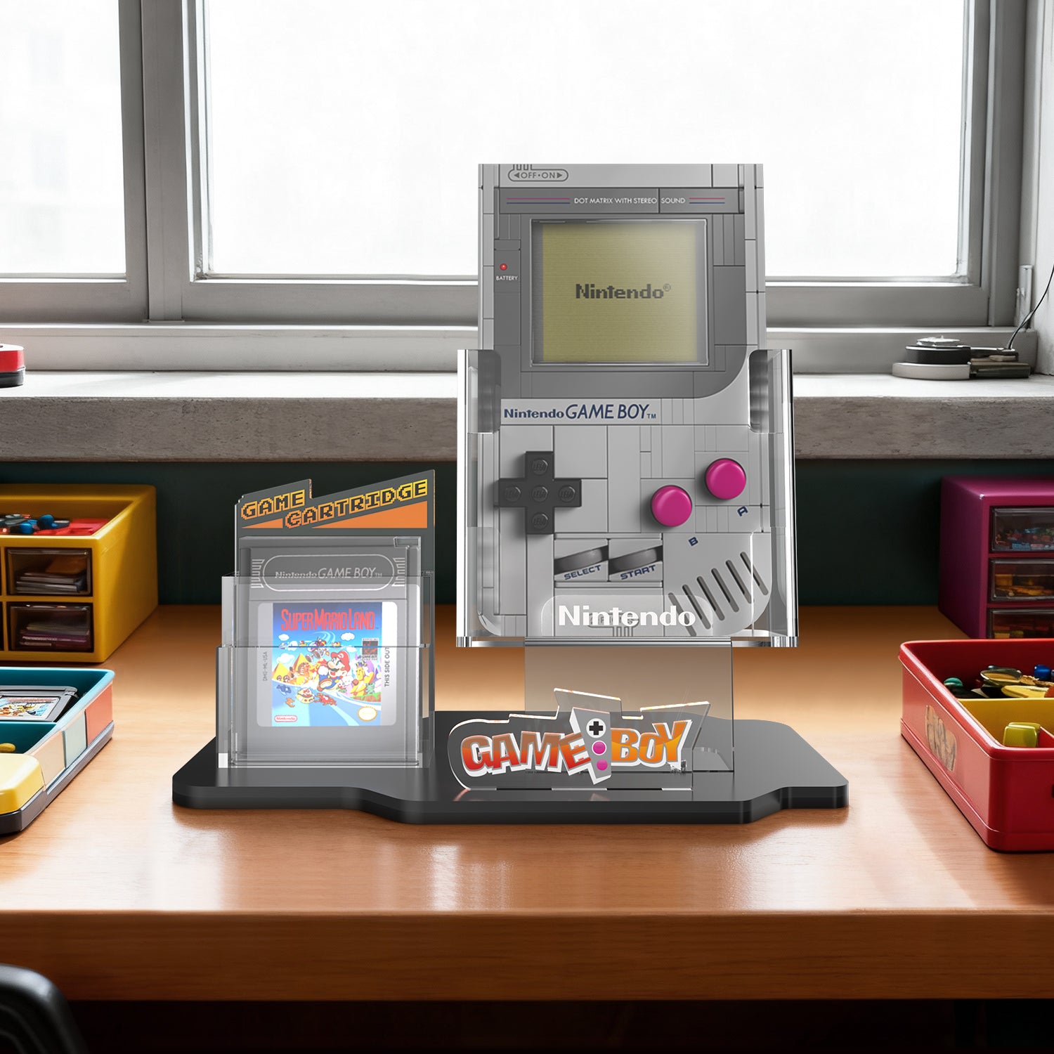Acrylic Display stand for LEGO® Super Mario 72046 Game Boy (LEGO® Set NOT Include)