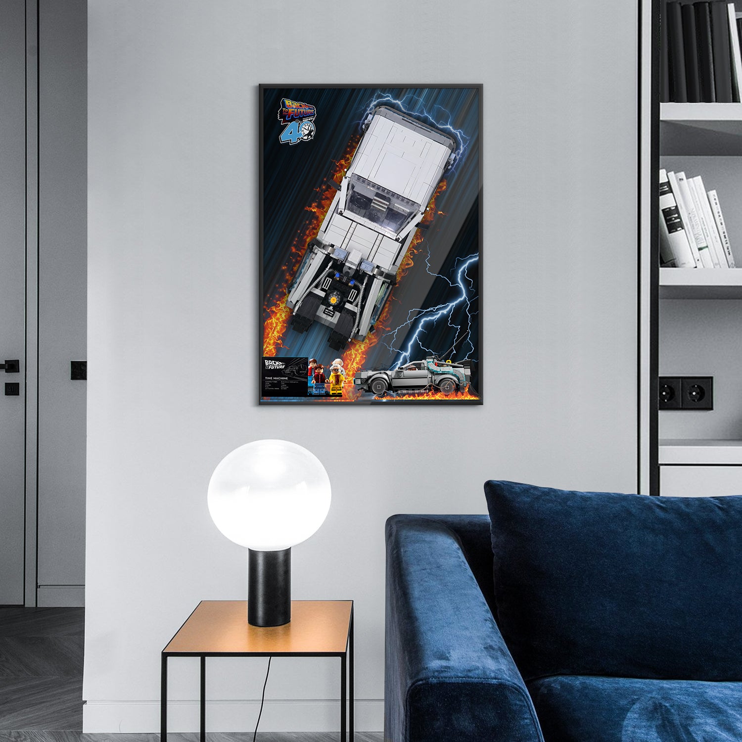 Acrylic Display Wall Mount For LEGO® Icons 10300 & 77256 Back To The Future (LEGO® Set NOT Include)