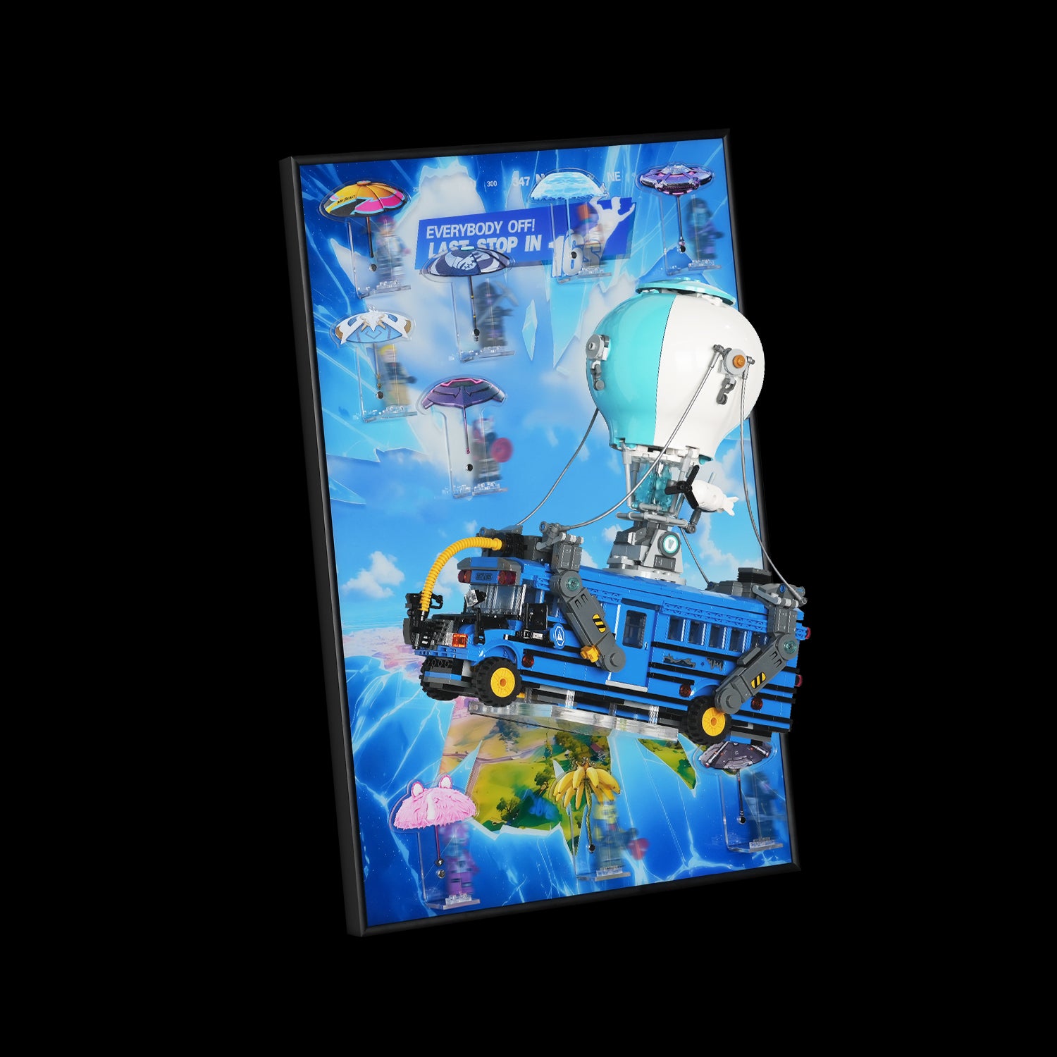 Acrylic Display Wall Mount for LEGO® Fortnite 77073 Battle Bus (LEGO® set Not Included).