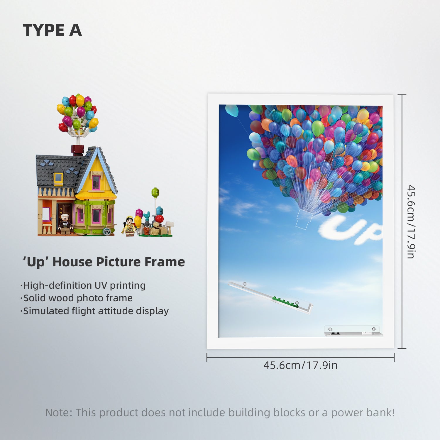 Support mural en acrylique pour présentoir LEGO® Disney 43217 MAISON LÀ-HAUT (Ensemble LEGO non inclus)