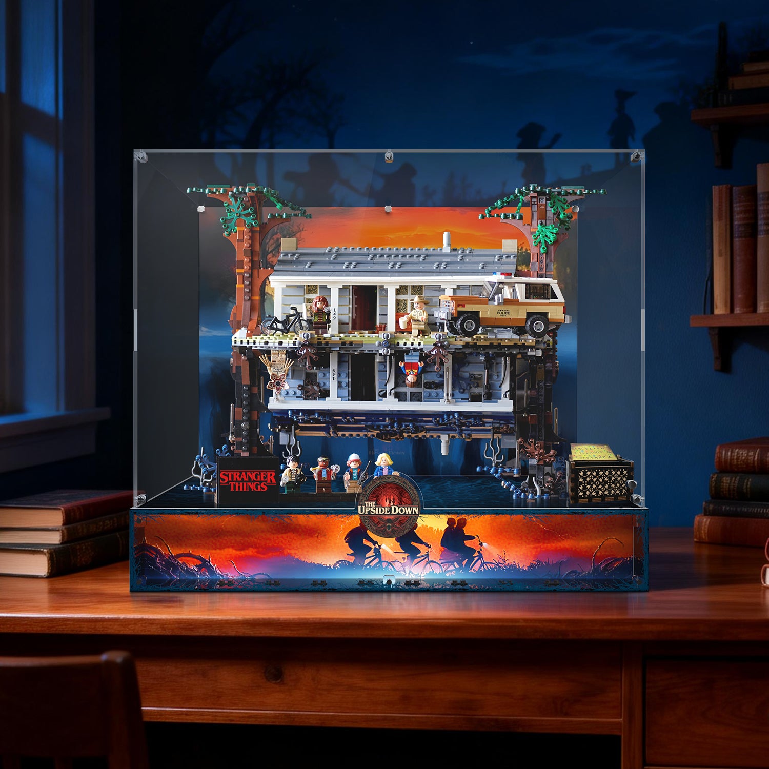 LED Light Acrylic Display Case for LEGO® Stranger Things 75810 The Upside Down (LEGO® Set Not Included).
