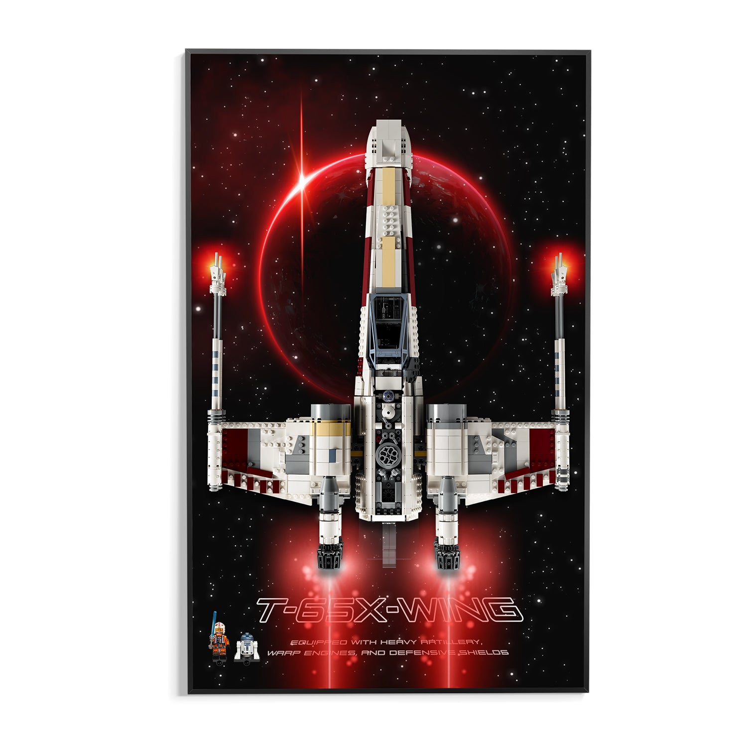 Acrylic Display Wall Mount For LEGO® Star Wars 75355 X-Wing Starfighter™ (LEGO® Set Not Included)