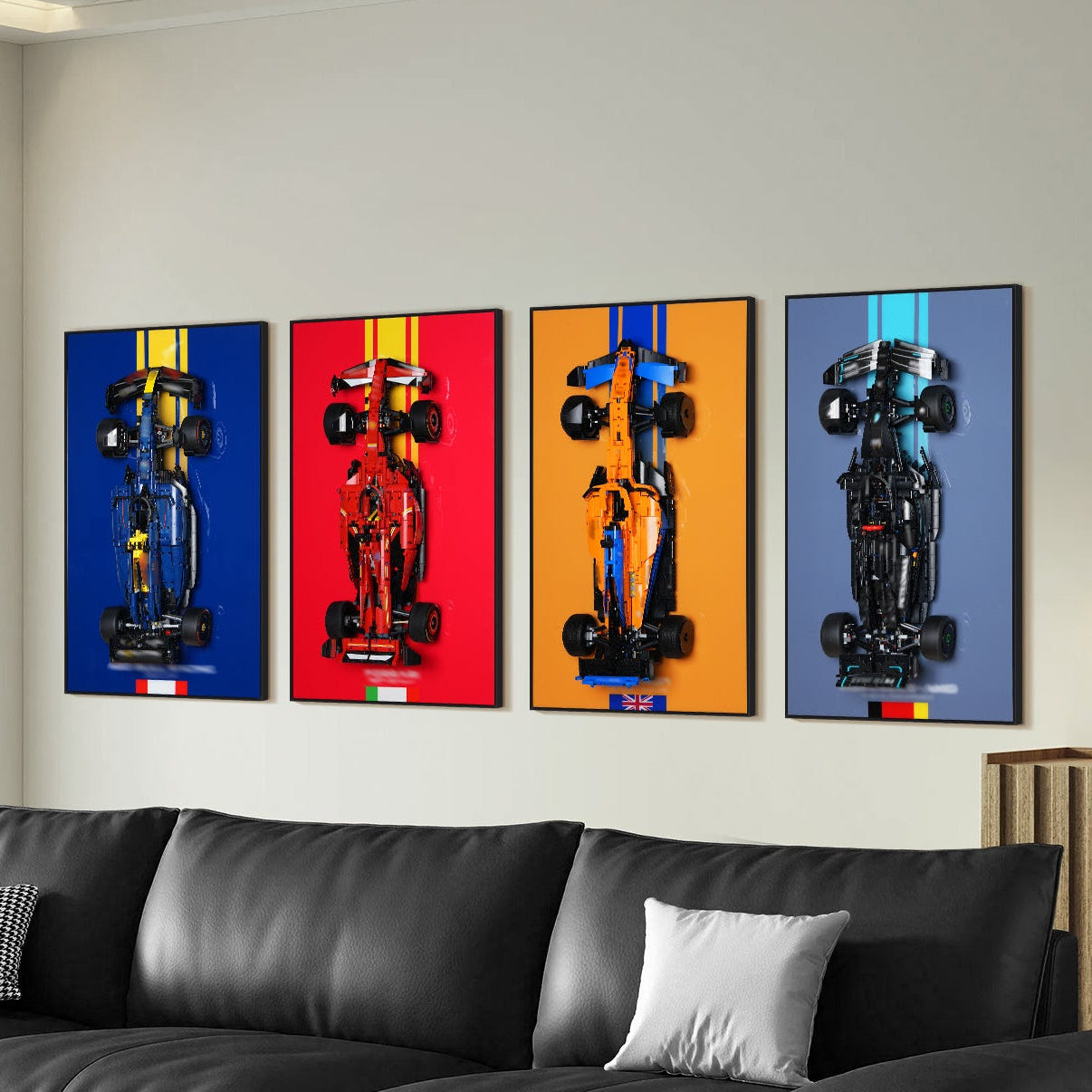 Display Wall Mount for LEGO® Technic 42206 Oracle Red Bull Racing RB20 F1 Car (LEGO® Set NOT Include)