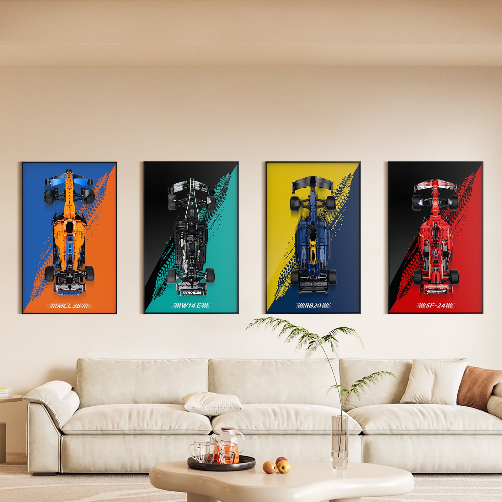 Display Wall Mount for LEGO® Technic 42206 Oracle Red Bull Racing RB20 F1 Car (LEGO® Set NOT Include)