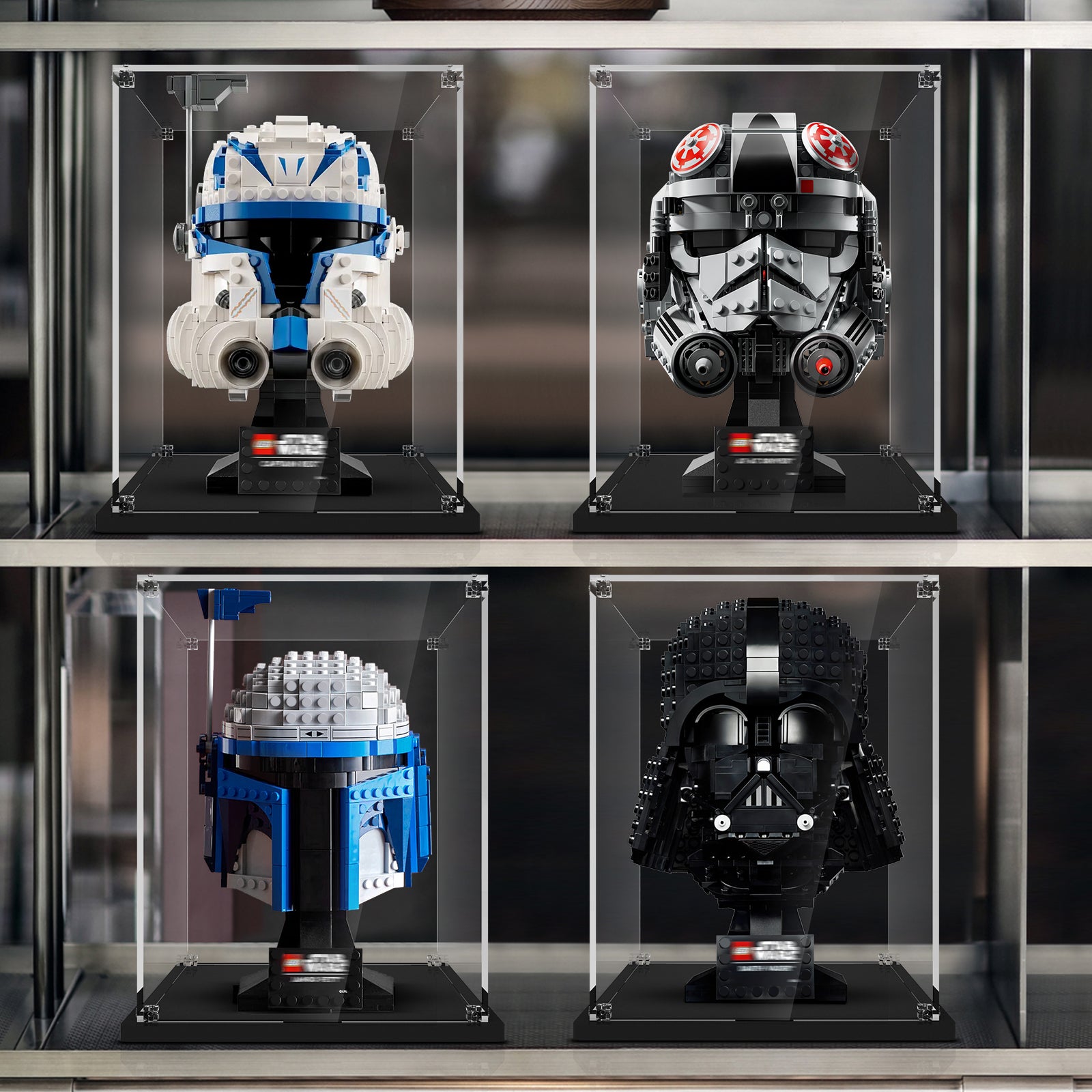 Universal Acrylic Display Case for Lego Star Wars Helmet (Lego Set NOT include)