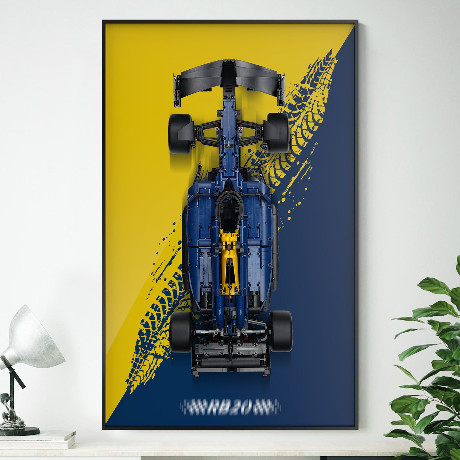 Display Wall Mount for LEGO® Technic 42206 Oracle Red Bull Racing RB20 F1 Car (LEGO® Set NOT Include)