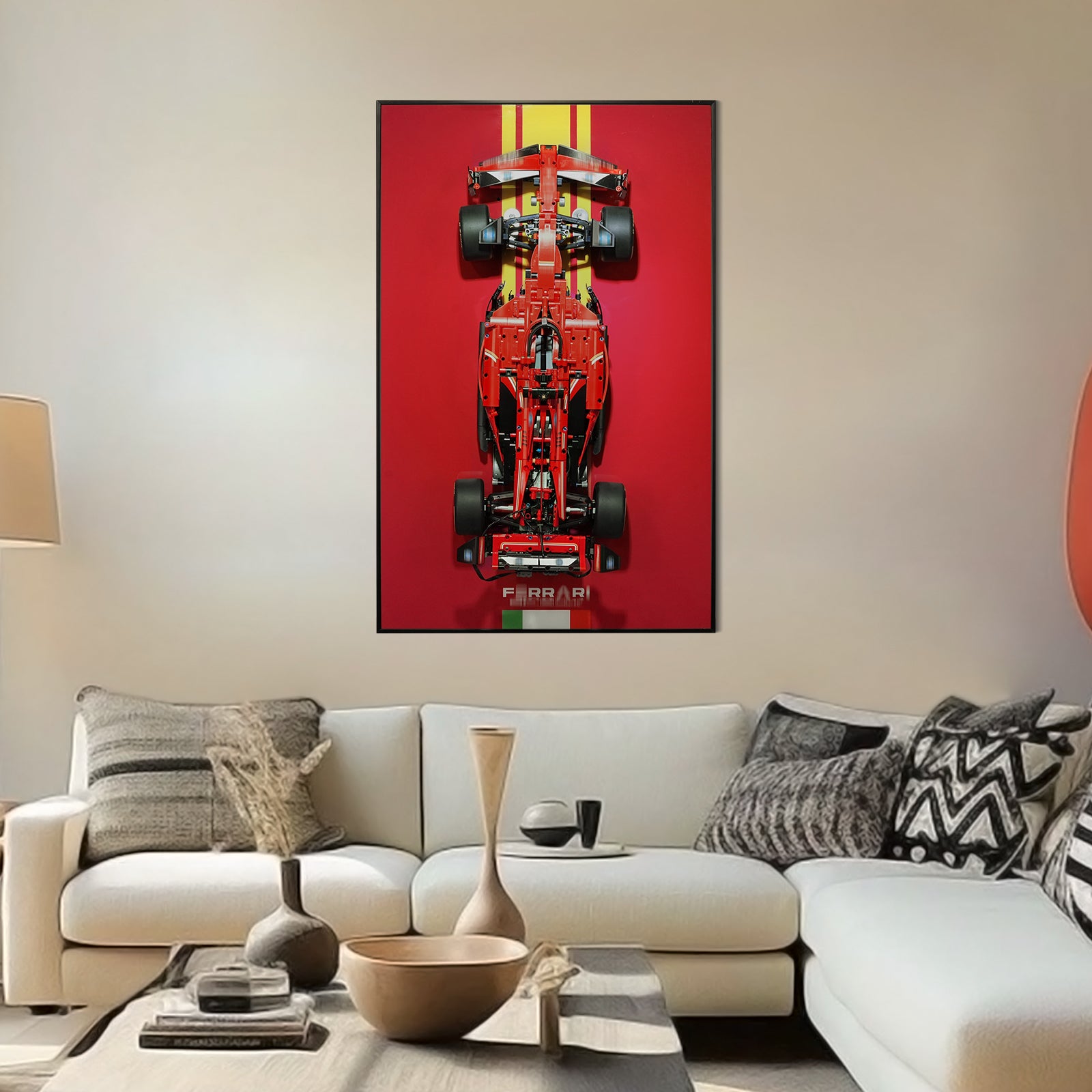Display Wall Mount for Lego 42207 Technic Ferrari SF-24 F1 Car (Lego Set Not Included)