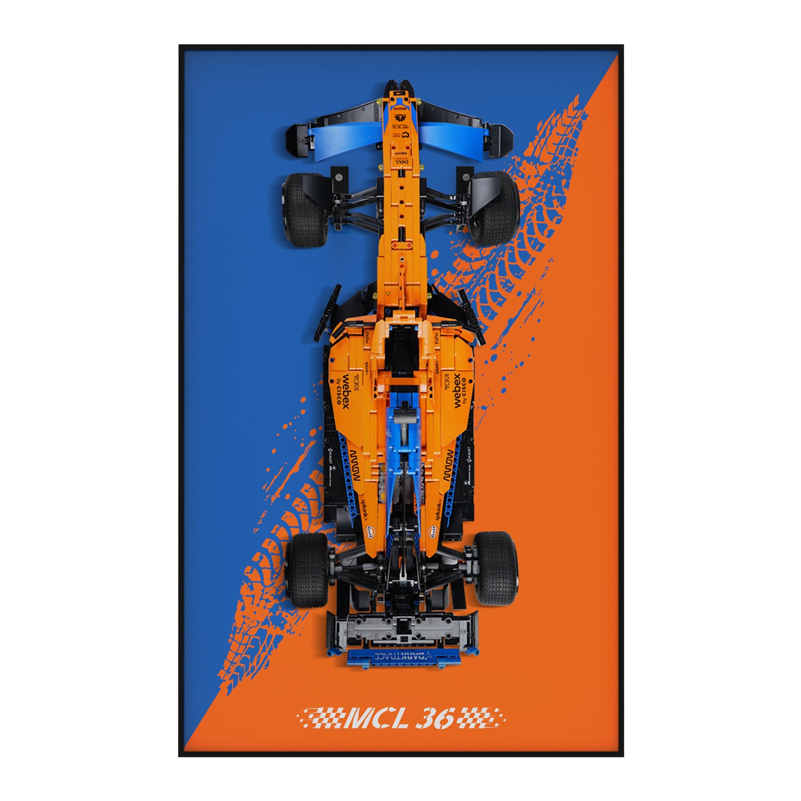 LED-beleuchtete Acryl-Wandhalterung für LEGO® 42141 Technic McLaren Formel1 2022 Nachbau F1-Rennwagen (LEGO-Set nicht enthalten)