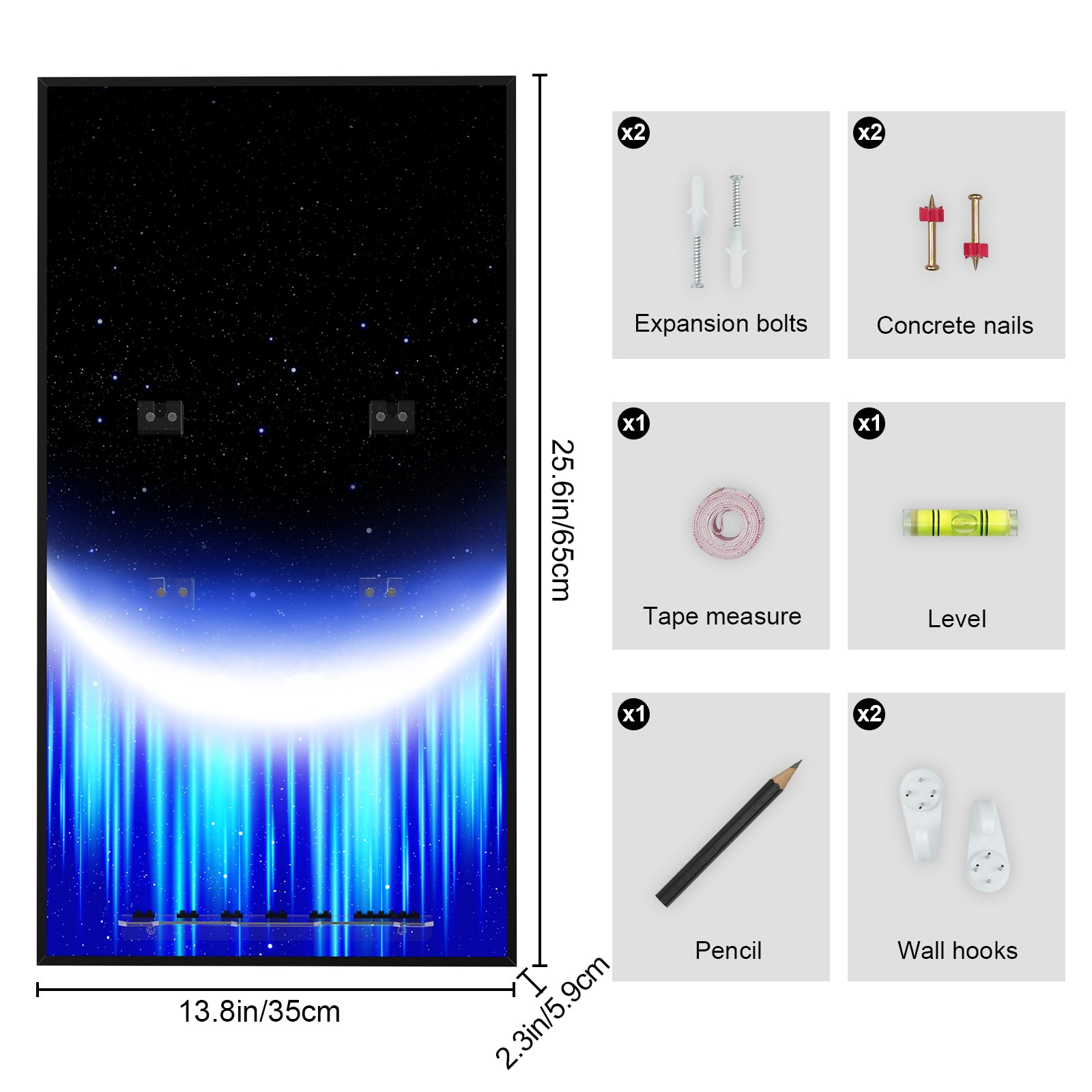 Display Wall Mount for Lego 75257/75389 Star Wars Millennium Falcon/Dark Falcon (1353 Pieces) (Lego set Not Included)