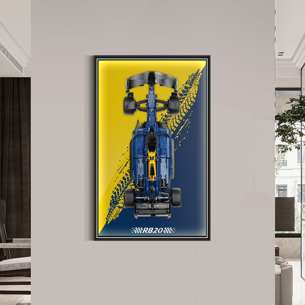 Display Wall Mount for LEGO® Technic 42206 Oracle Red Bull Racing RB20 F1 Car (Lego set Not Included)