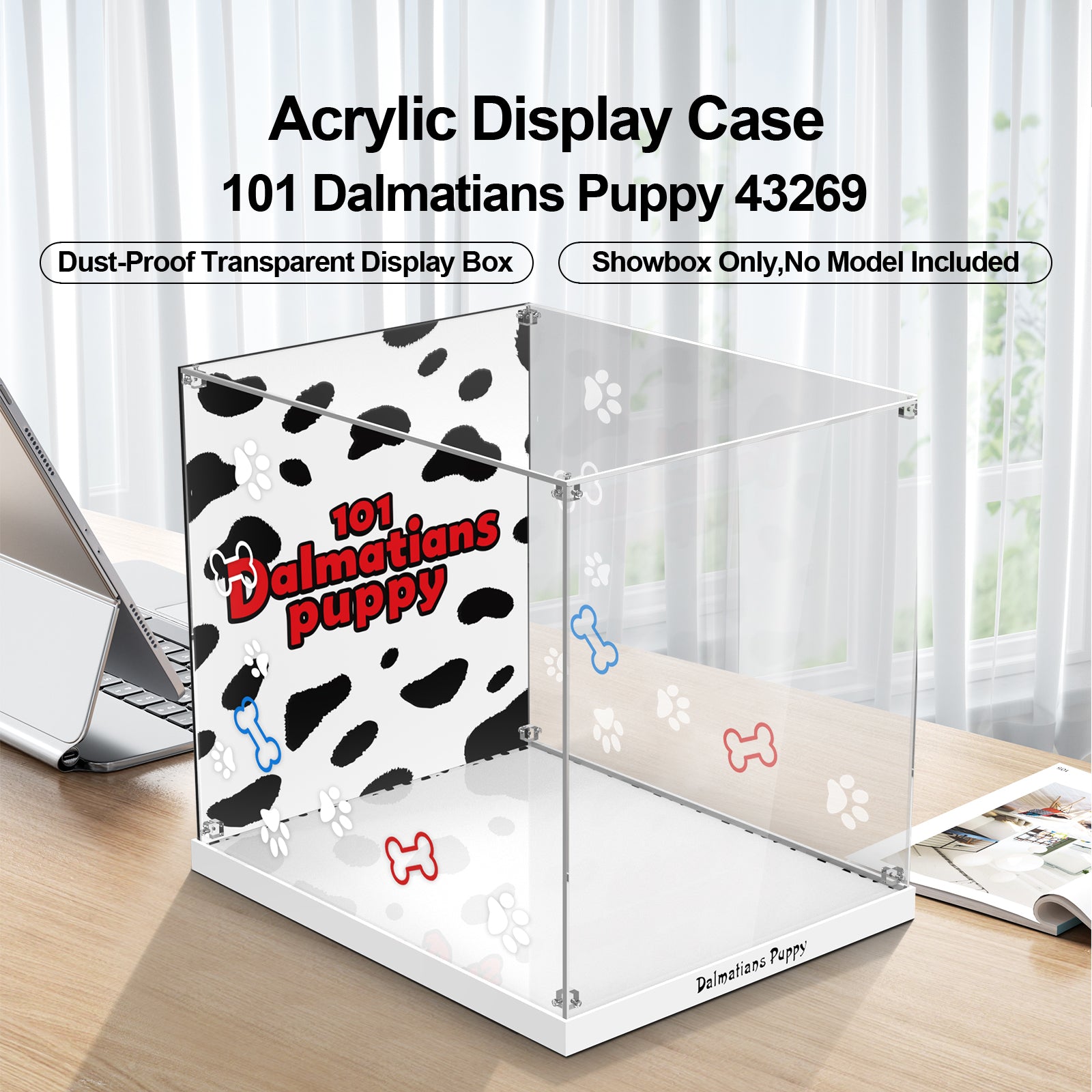 Acrylic Display Case for Lego 43269 Disney 101 Dalmatians Puppy (Lego Set Not Included)