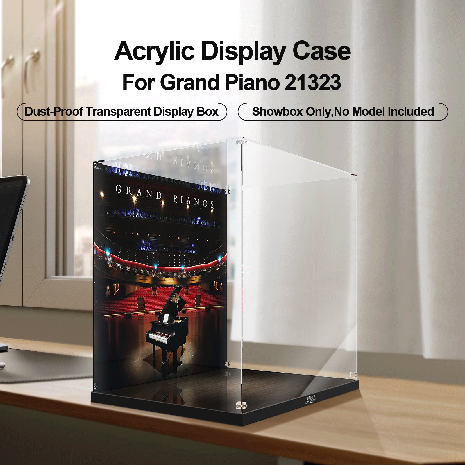Acrylic Display Case for Lego Ideas 21323 Grand Piano (Lego set Not included) Collector's Series