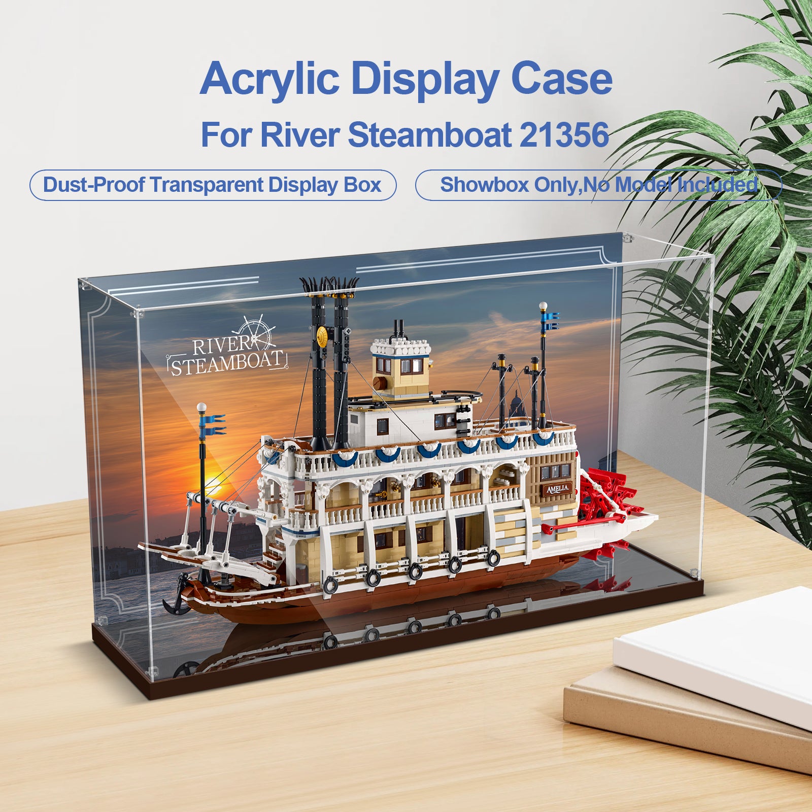 Acrylic Display Case for Lego River Steamboat Model Building Set 21356 (Box Only, No Model) (Box Only, No Model)