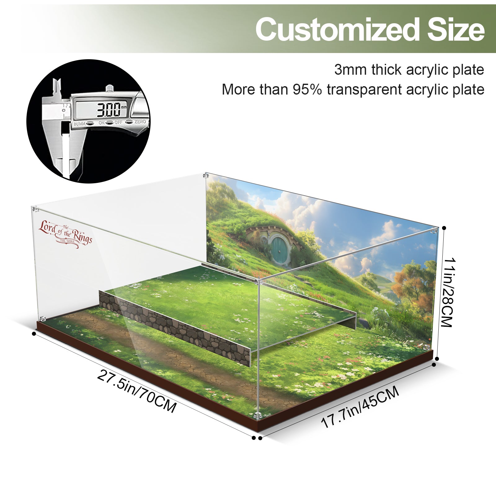 Acrylic Display Case for Lego 10354 The Lord of The Rings: The Shire (Lego Set Not Included)