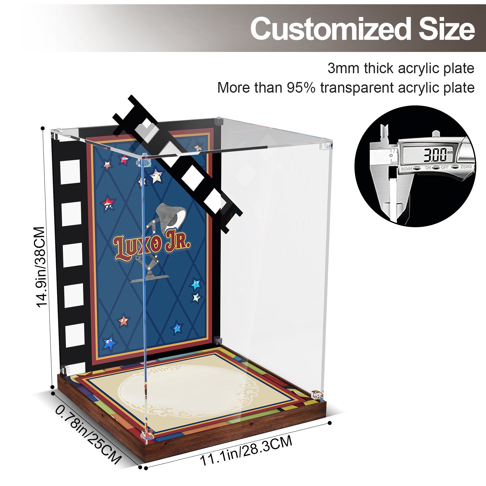 Acrylic Display Case for Lego 21357 Pixar Luxo Jr. Lamp (Lego Set Not Included)