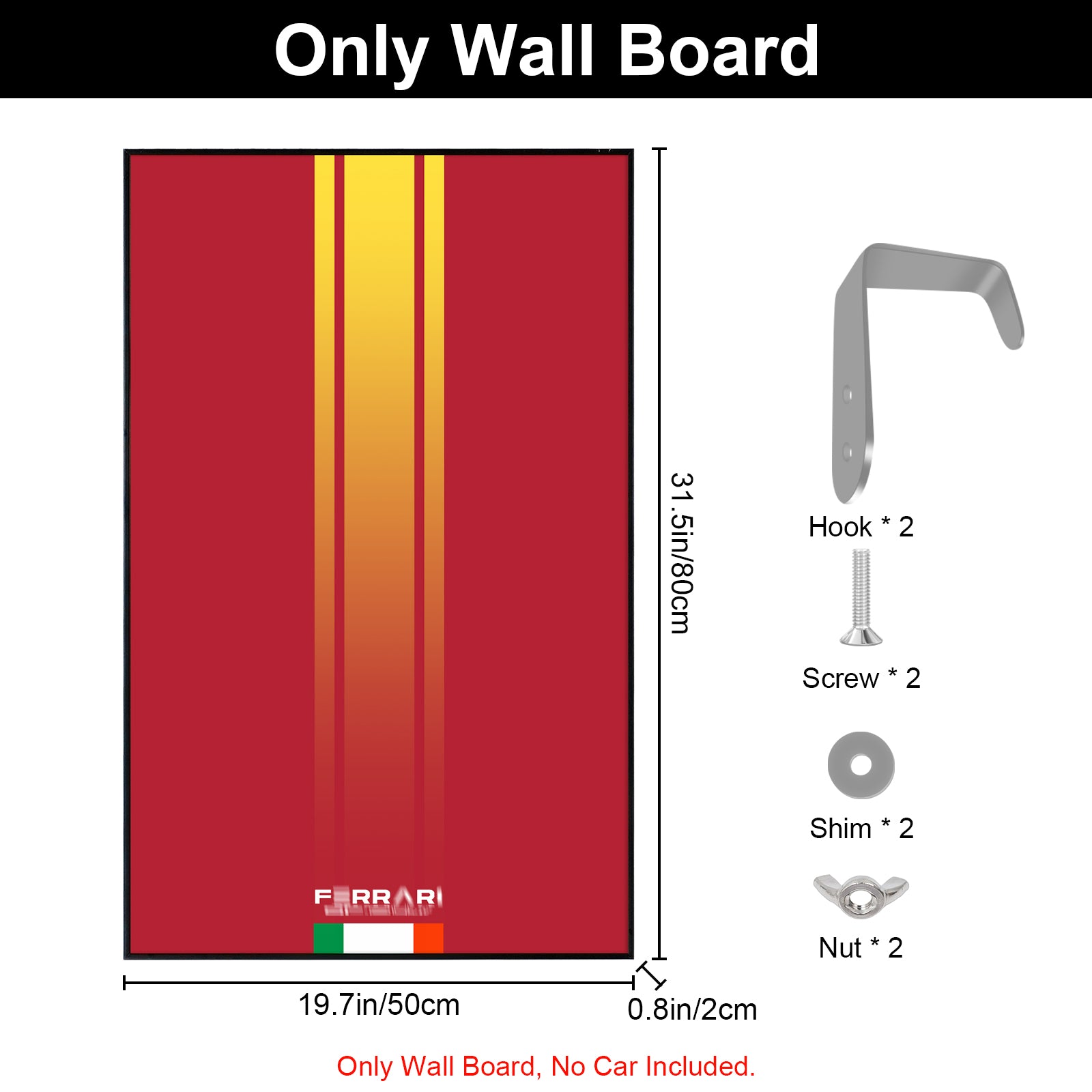 Display Wall Mount for Lego 42207 Technic Ferrari SF-24 F1 Car (Lego Set Not Included)