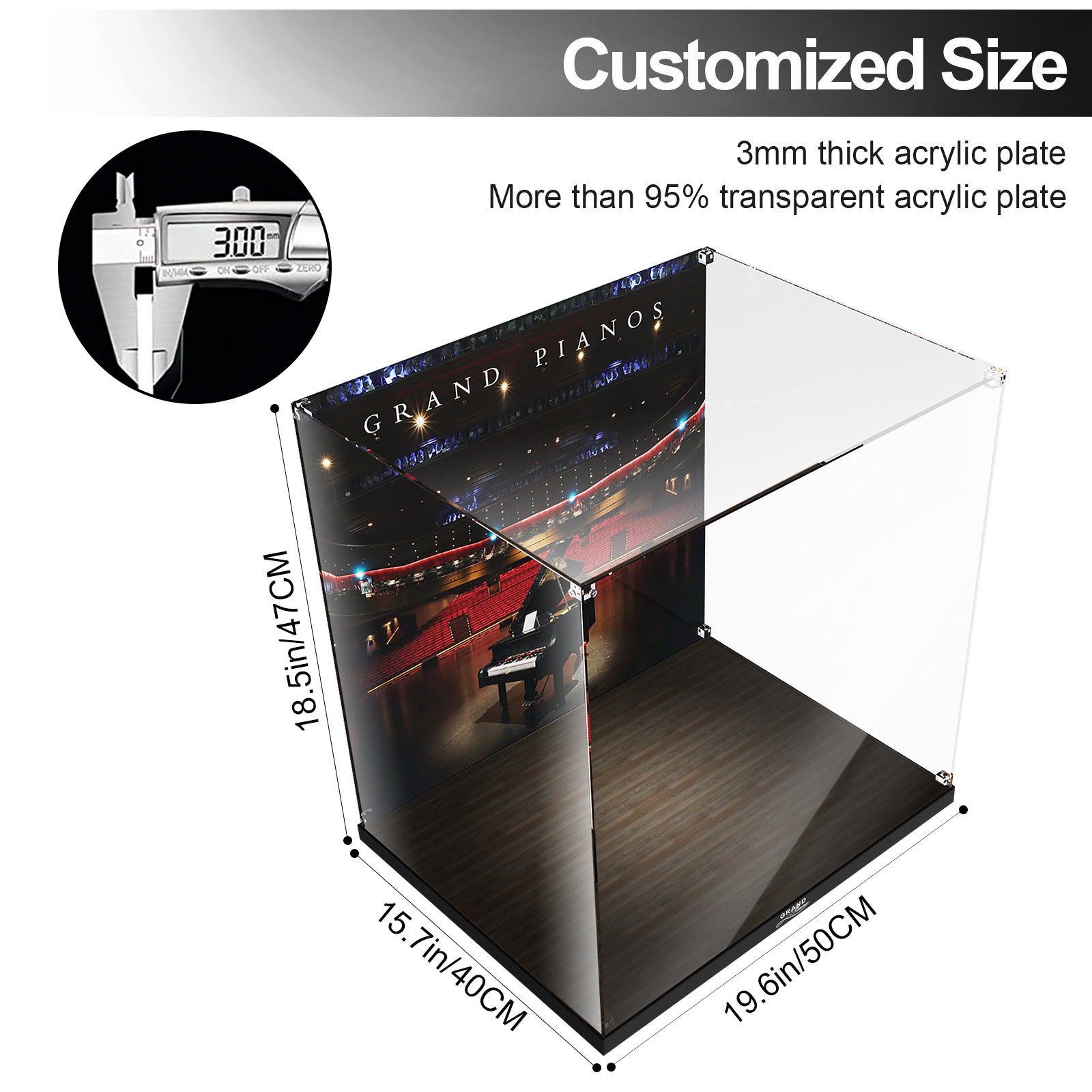 Acrylic Display Case for Lego Ideas 21323 Grand Piano (Lego set Not included) Collector's Series
