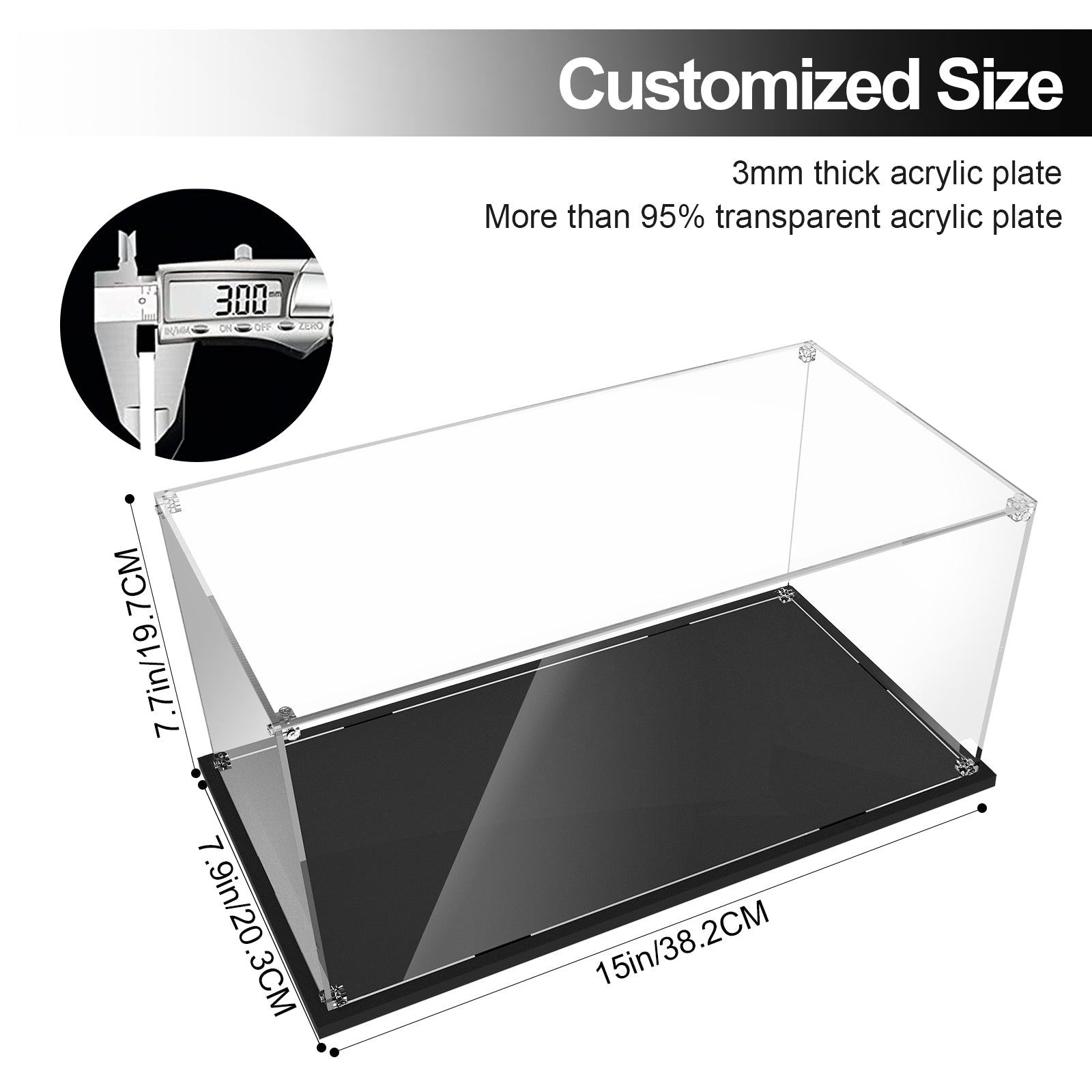 Universal Acrylic Display Case for Lego Model Car (Lego Set Not Included)