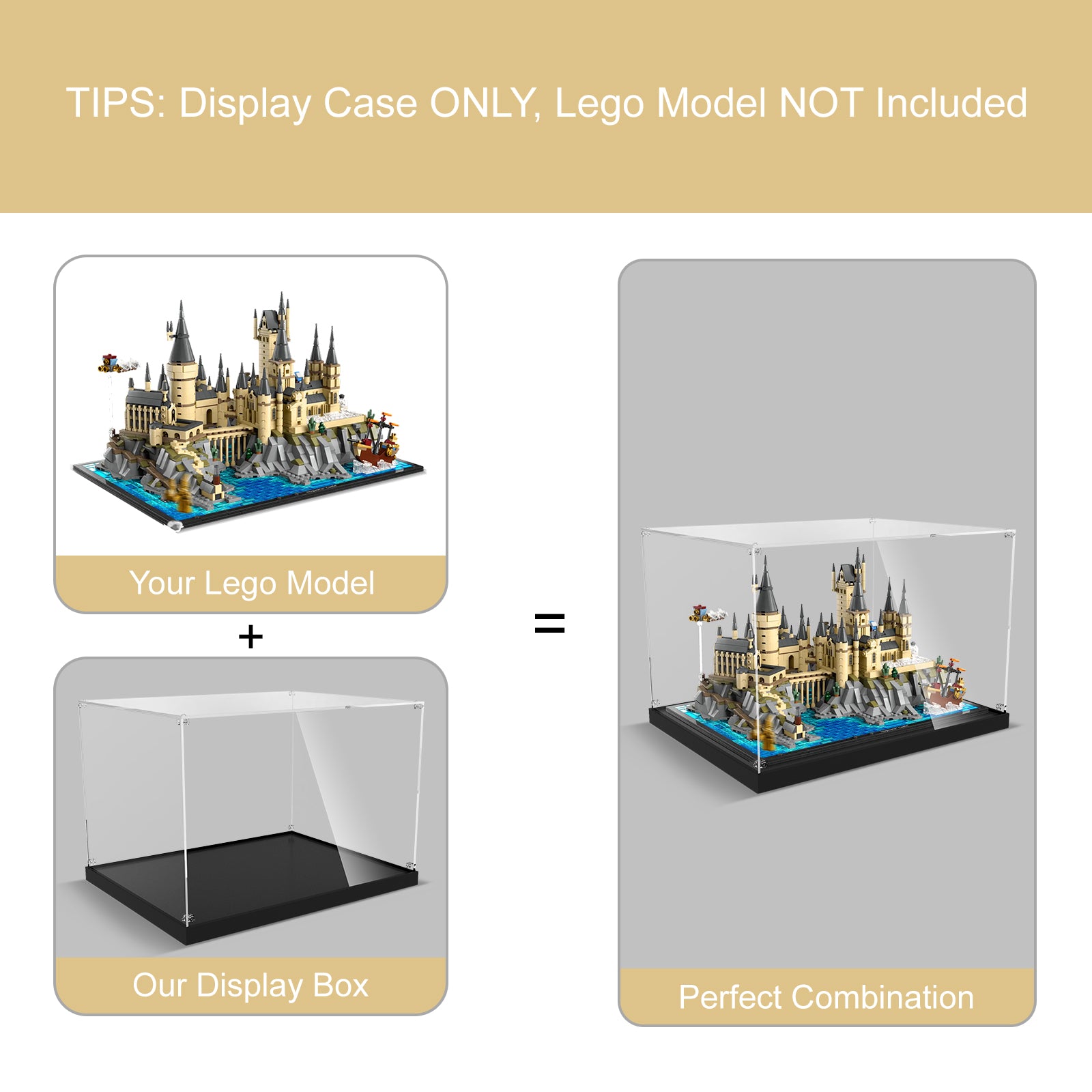 Acrylic Display Case for Lego 76419 Hogwarts Castle (Lego Set Not Included)