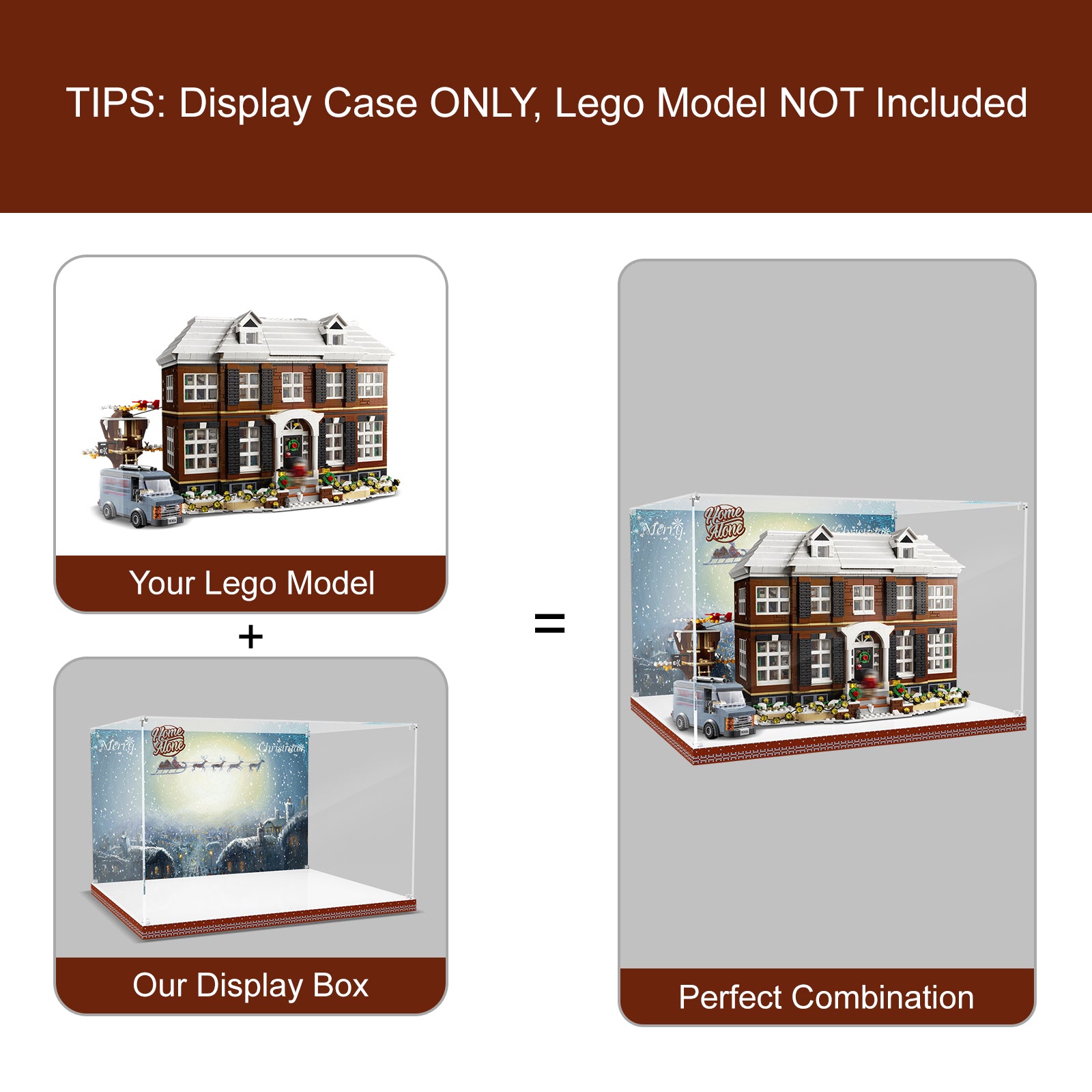 Acrylic Display Case for Lego 21330 Ideas Home Alone Building Set (Box Only, No Model)