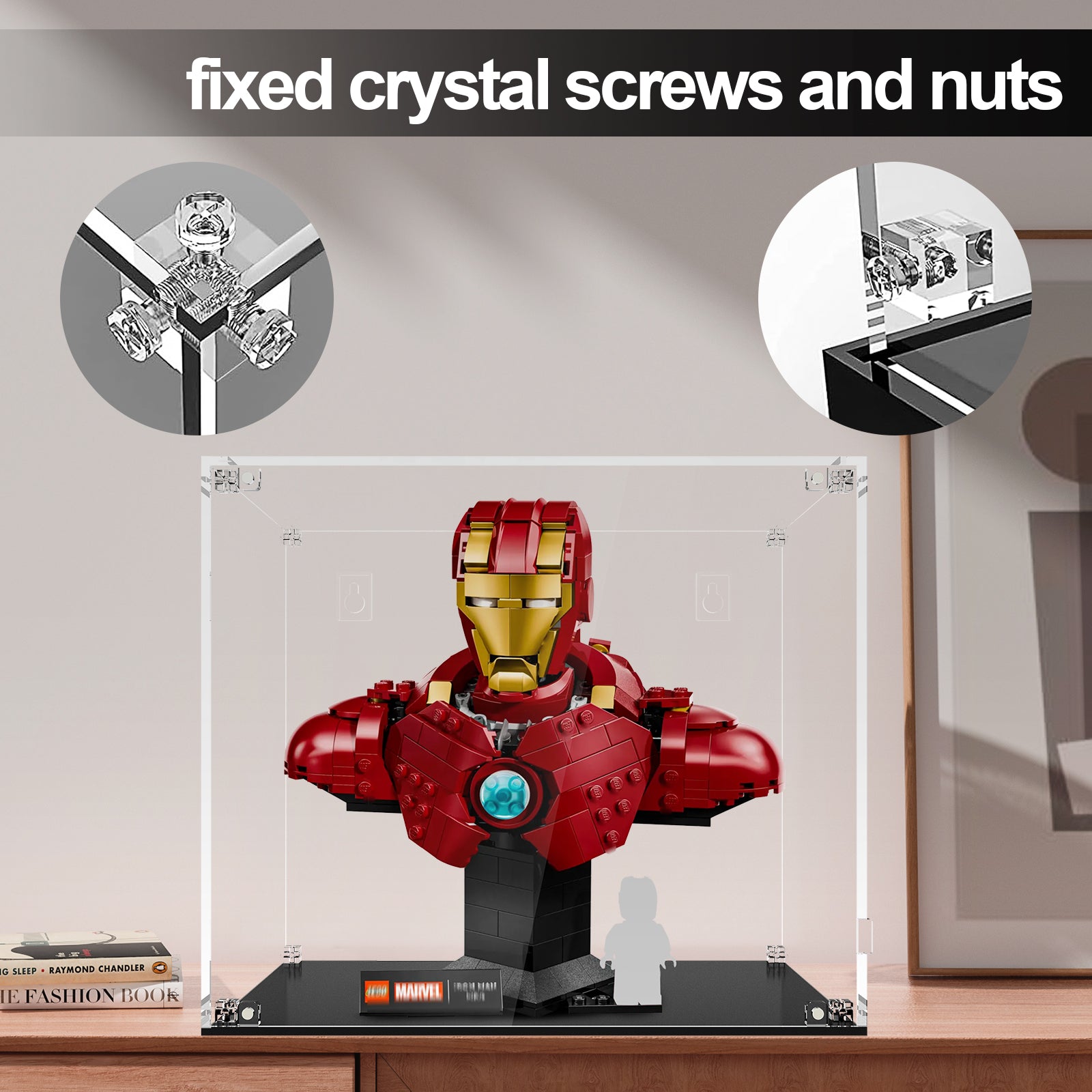 Acrylic Display Case for Lego 76327/76326 Iron Man MK4 Bust (Lego Set Not Included)