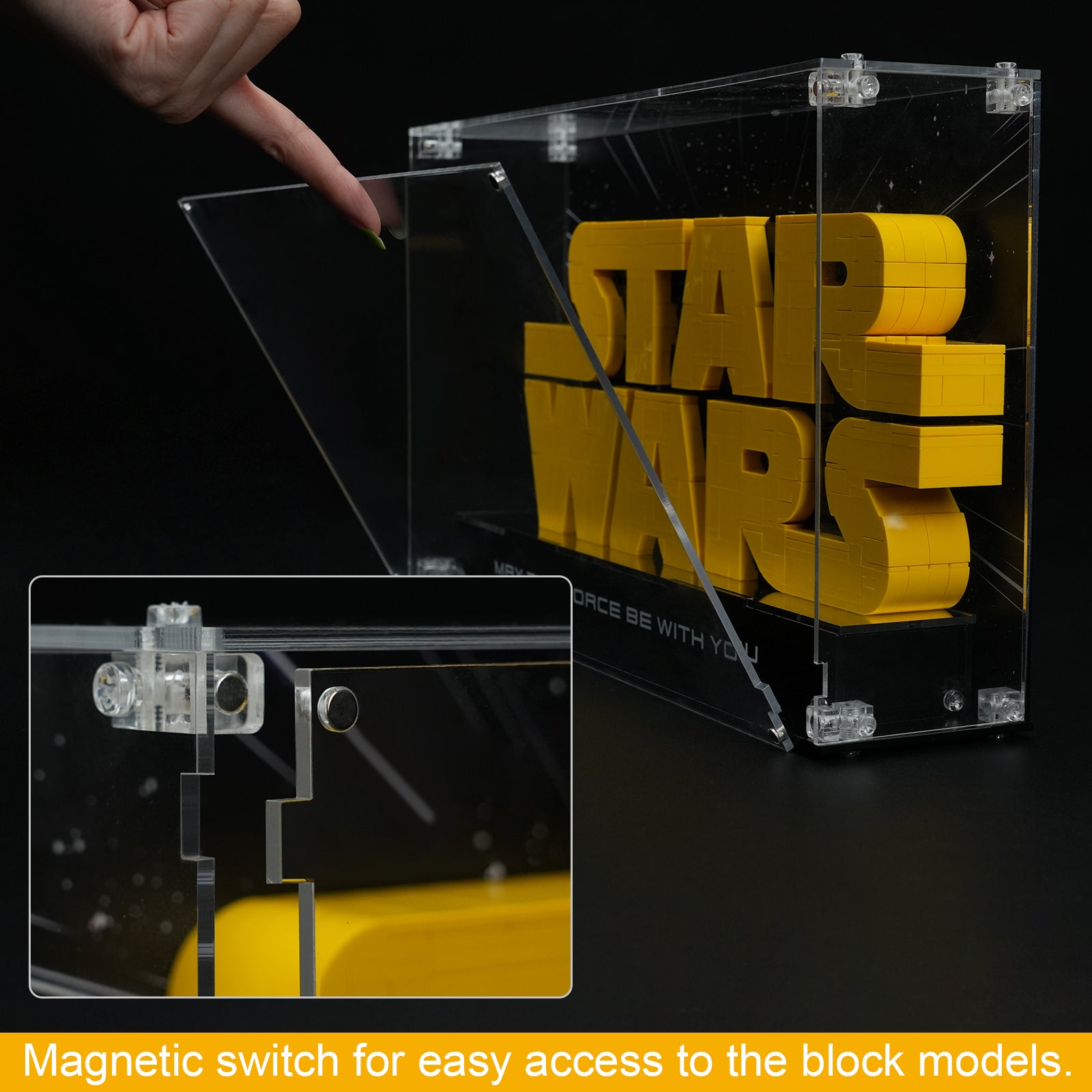 【Acrylic Display Case】for Lego Star Wars 75407 Brick-Built Star Wars Logo (ONLY Box, NOT Model)