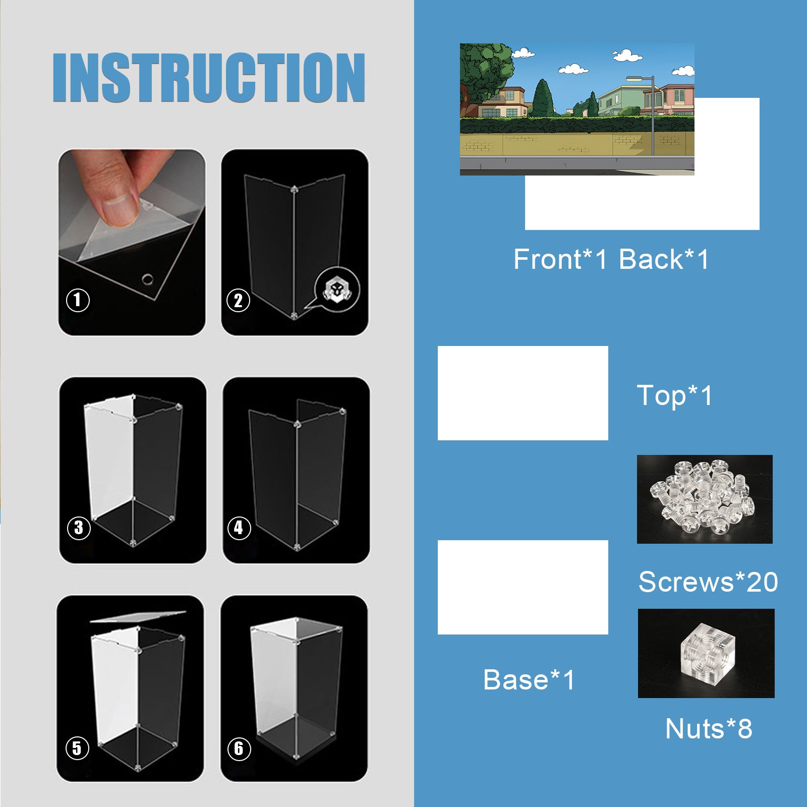 Acrylic Display Case for Lego 10352 The Simpsons: Krusty Burger (Lego Set Not Included)