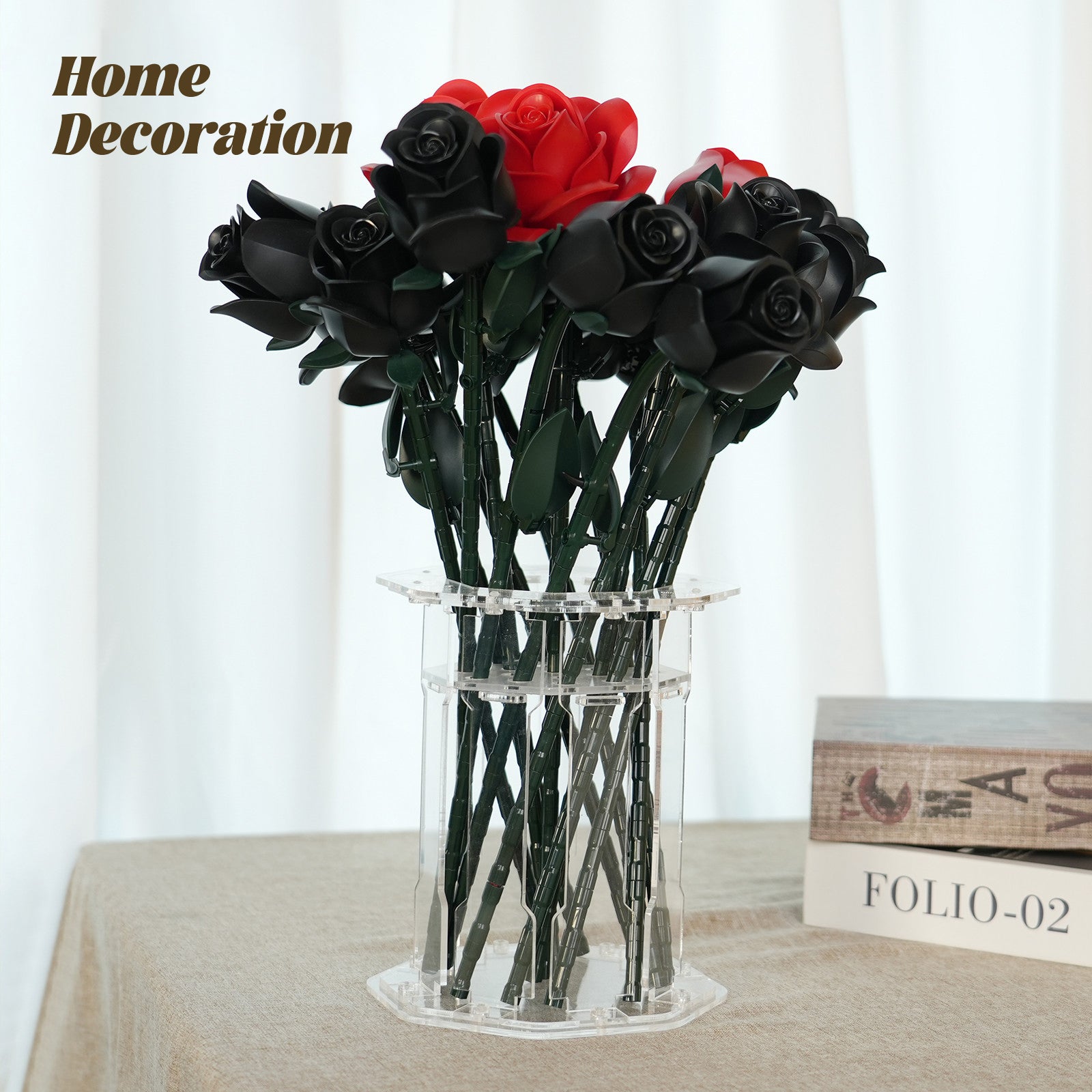 Acrylic Vase for LEGO® Bouquet-Roses Sunflowers Cherry Blossom Sunflowers Lotus (Model Not Included)