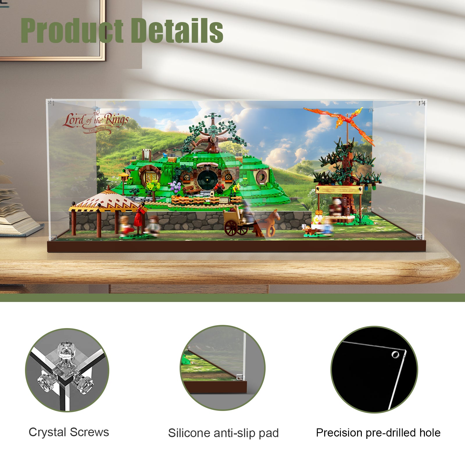 Acrylic Display Case for Lego 10354 The Lord of The Rings: The Shire (Lego Set Not Included)