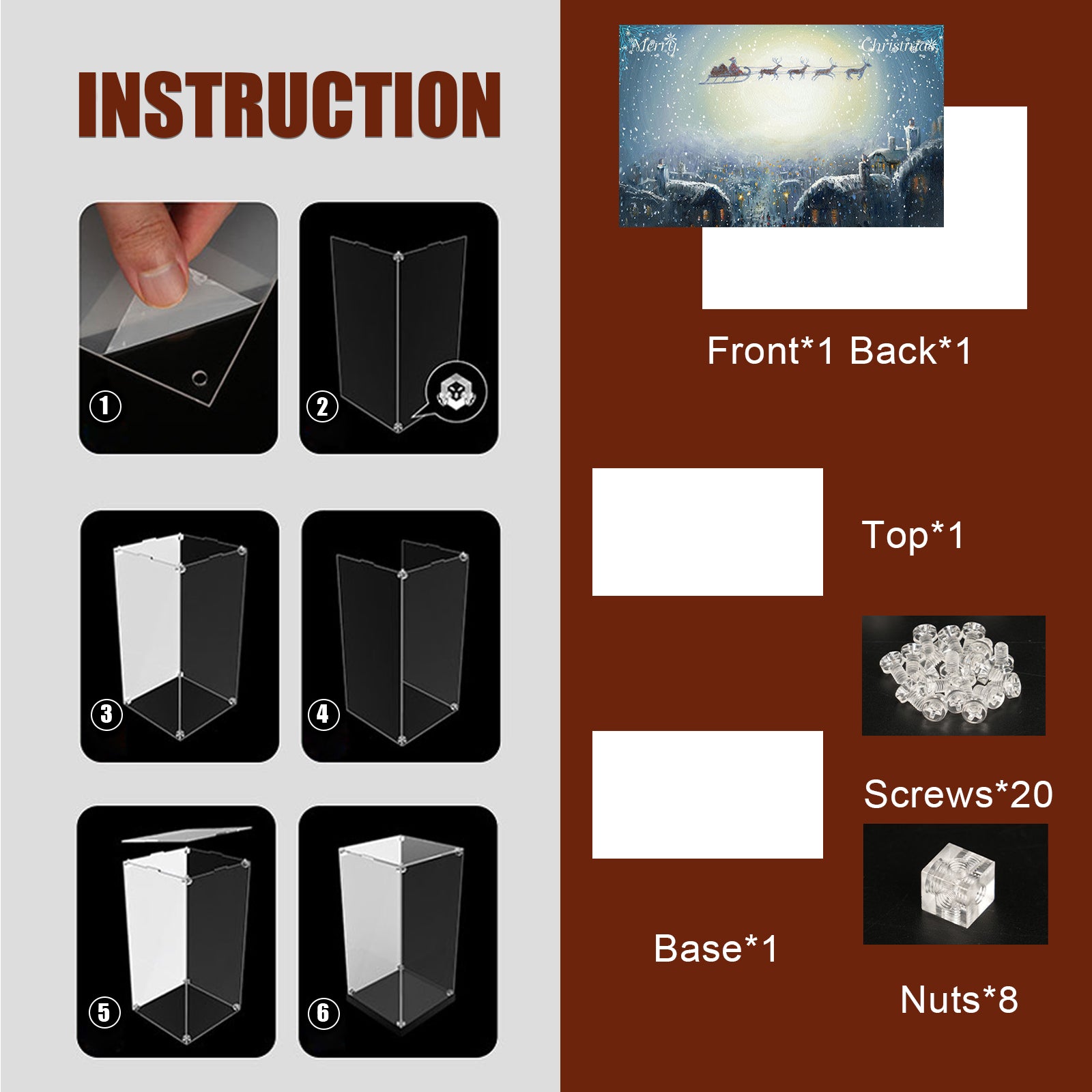 Acrylic Display Case for Lego 21330 Ideas Home Alone Building Set (Box Only, No Model)