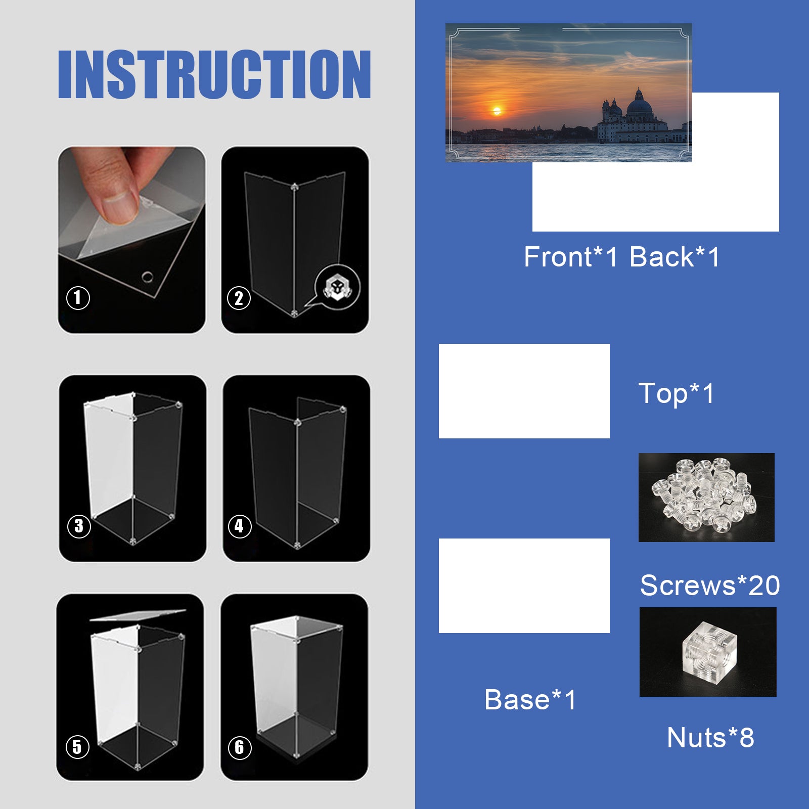 Acrylic Display Case for Lego River Steamboat Model Building Set 21356 (Box Only, No Model) (Box Only, No Model)