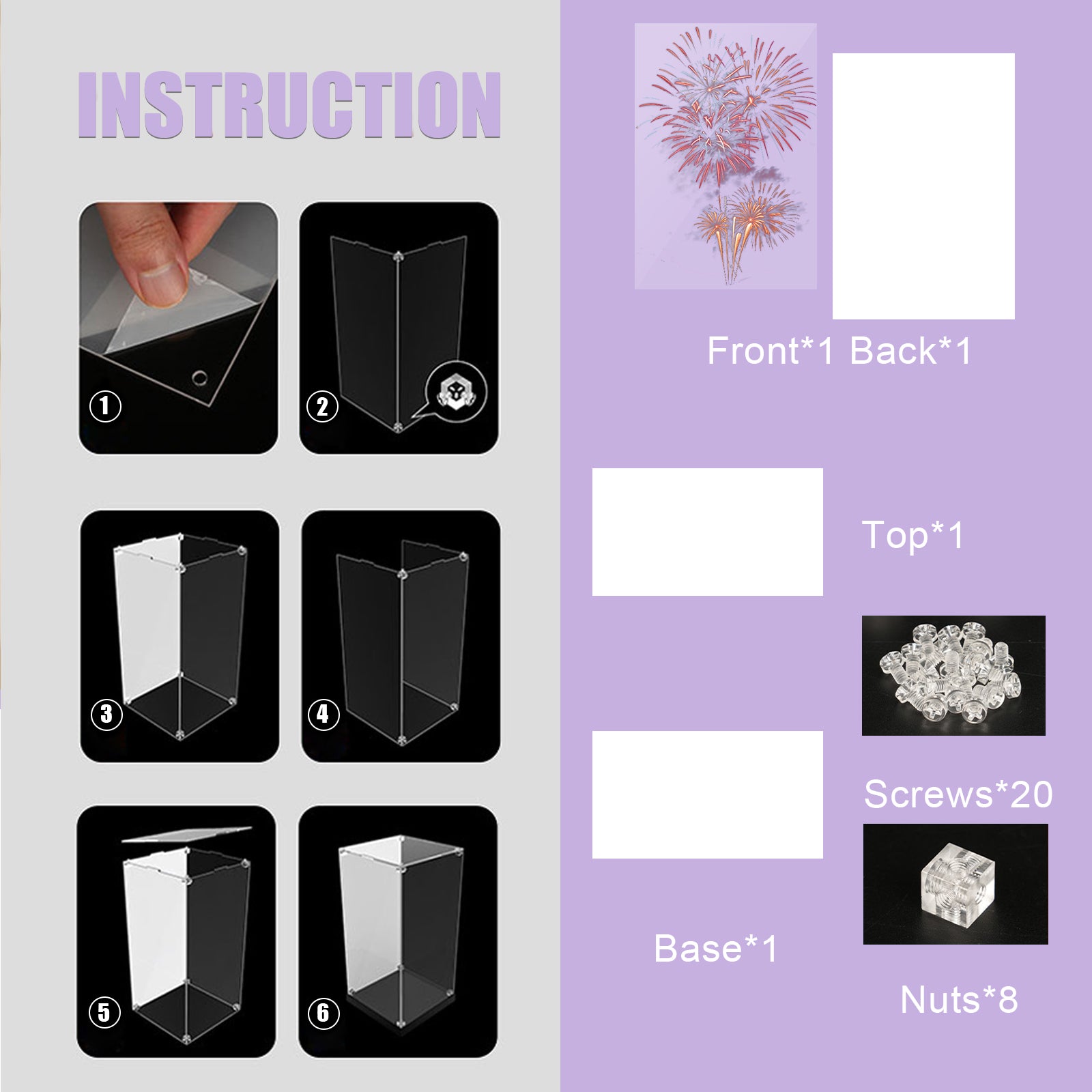 Acrylic Display Case for Lego Beauty and The Beast Castle Building Set 43263 (Box Only, No Model) (Box Only, No Model)