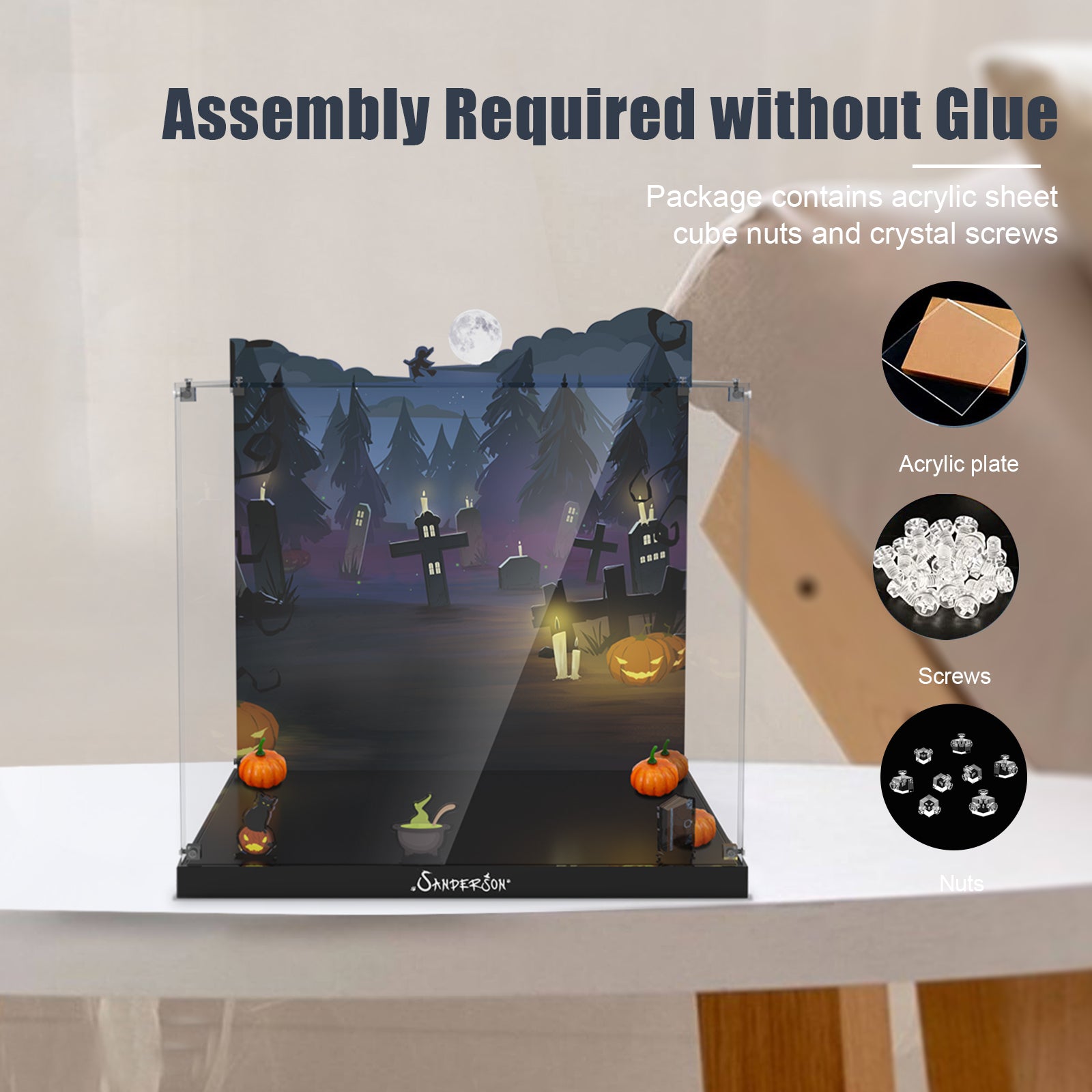 Acrylic Display Case for Lego Ideas Hocus Pocus The Sanderson Sister's Cottage 21341 (Box Only, No Model)