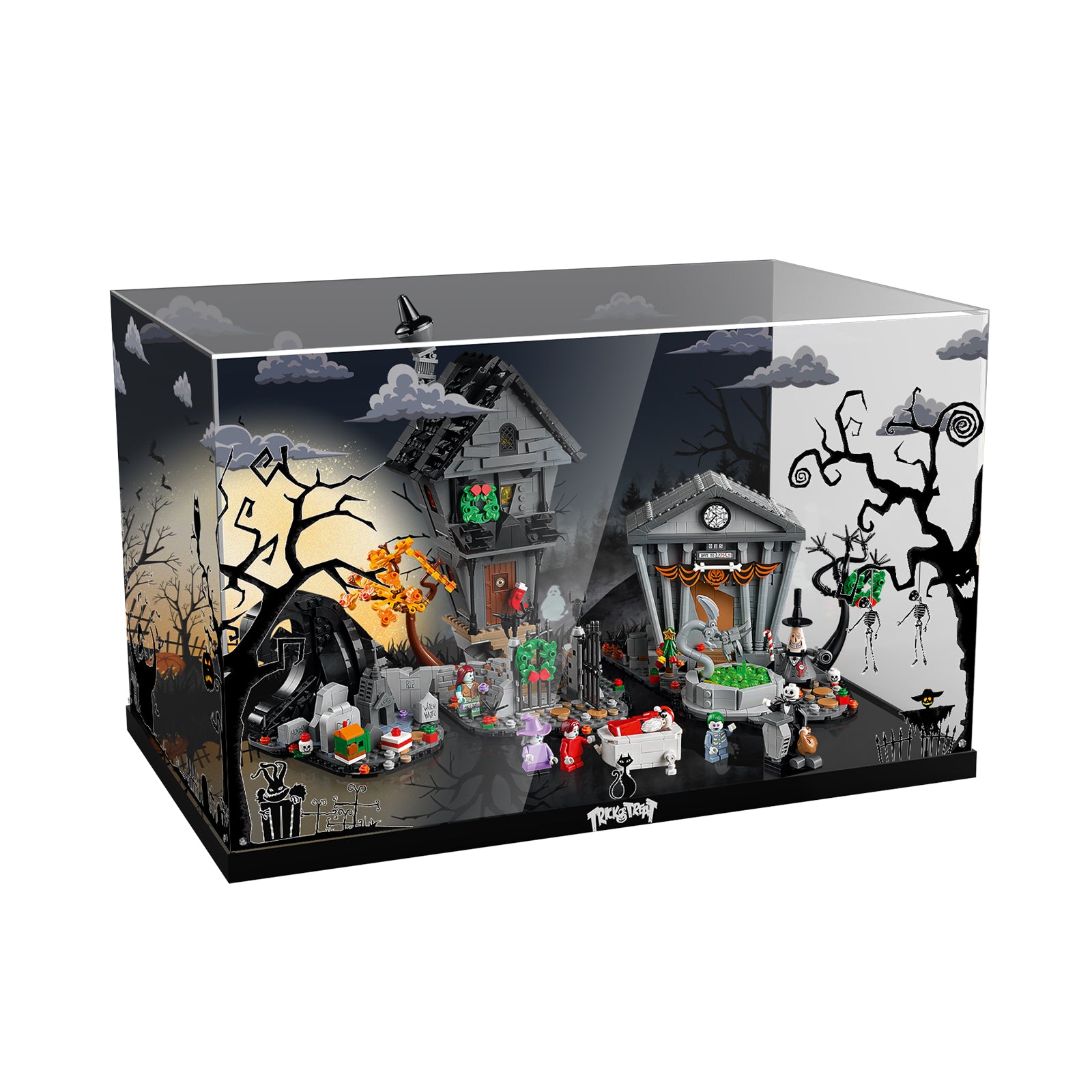 NEW - Acrylic Display Case for Lego Ideas 21351 Disney Tim Burton's The Nightmare Before Christmas (Lego set Not Included).