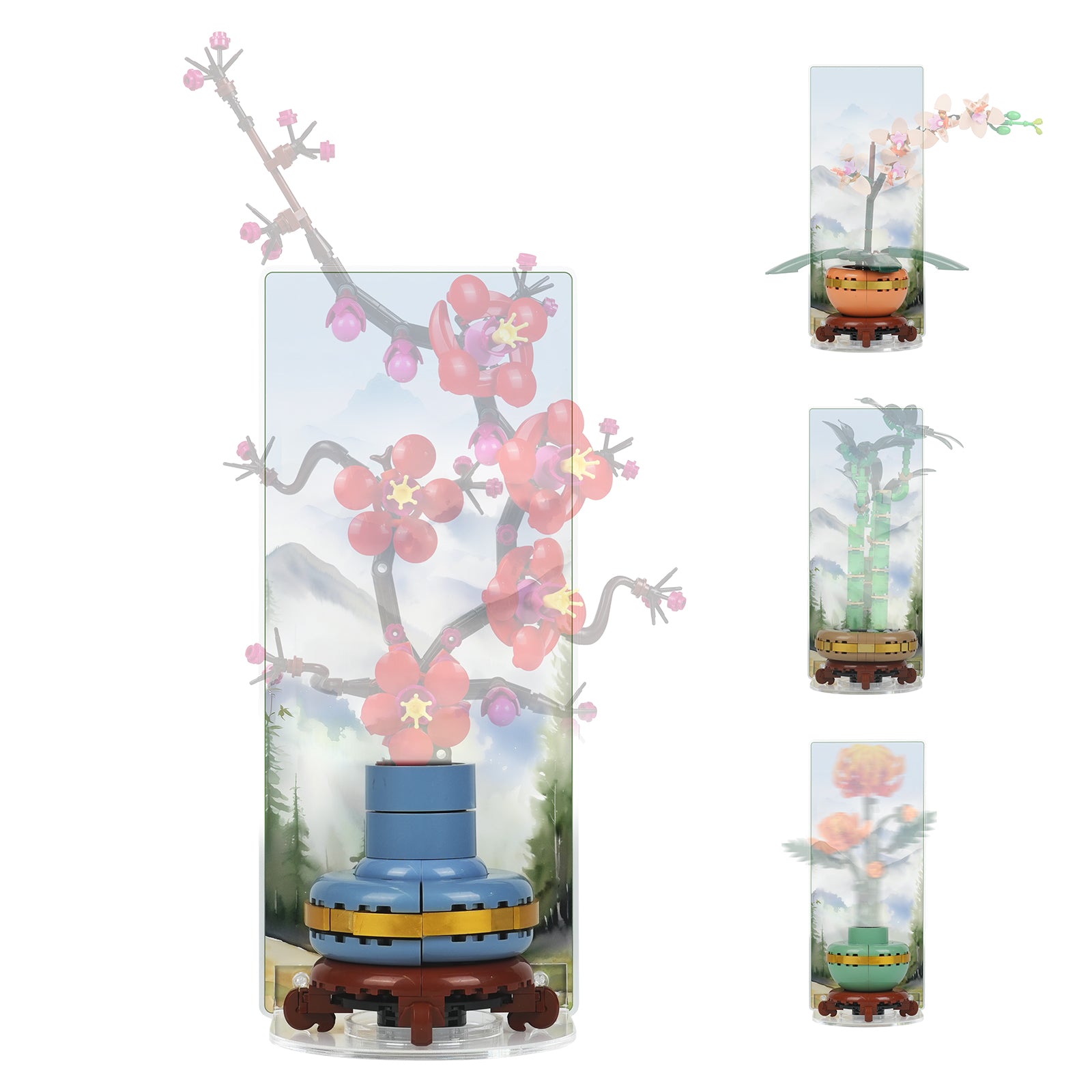 Acrylic Display Wall Mount for Lego Botanical Collection 10343/10344/10368/10369 (Lego Set Not Included)