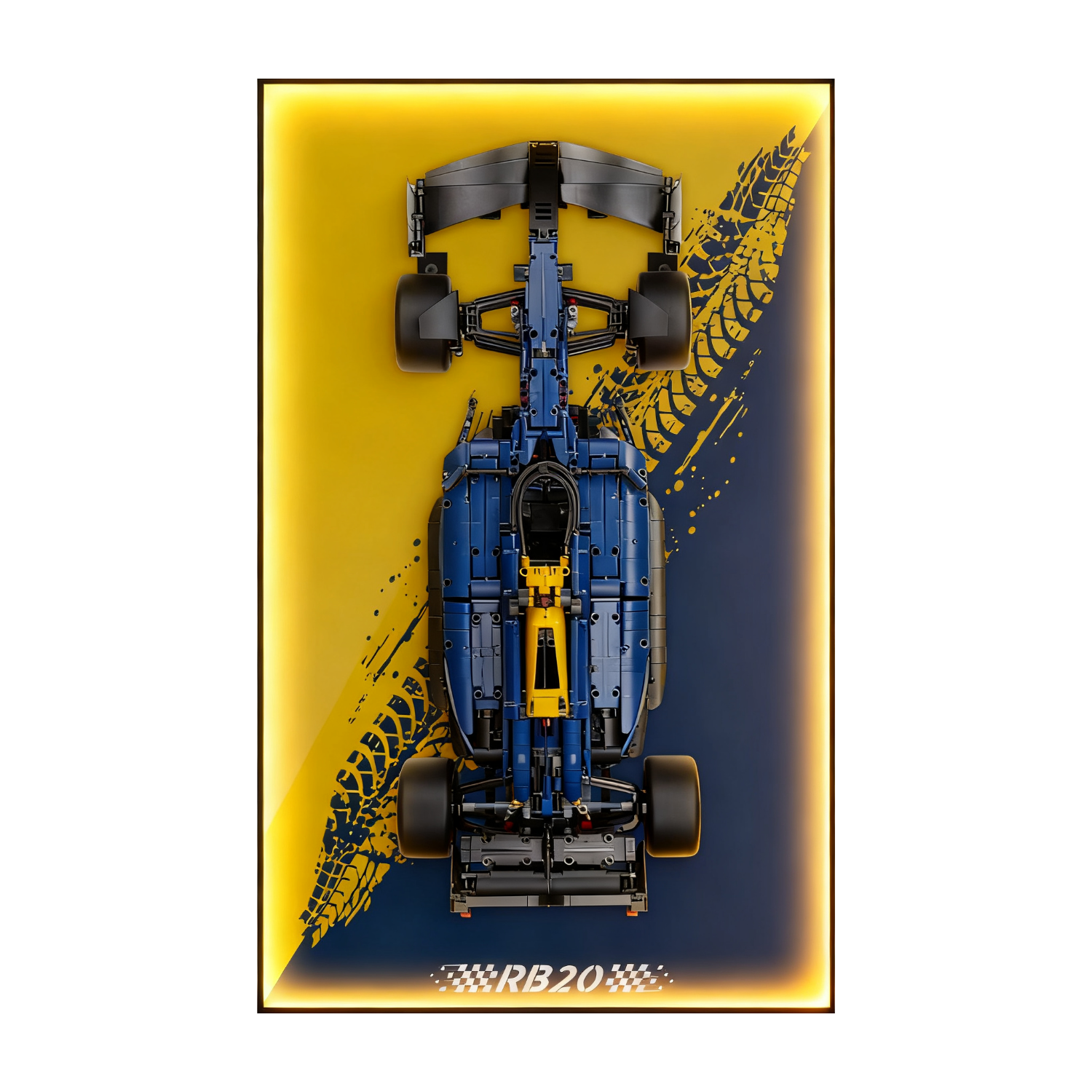 LED Light Display Wall Mount for Lego Technic 42206 Oracle Red Bull Racing RB20 F1 Car (Lego set Not Included)