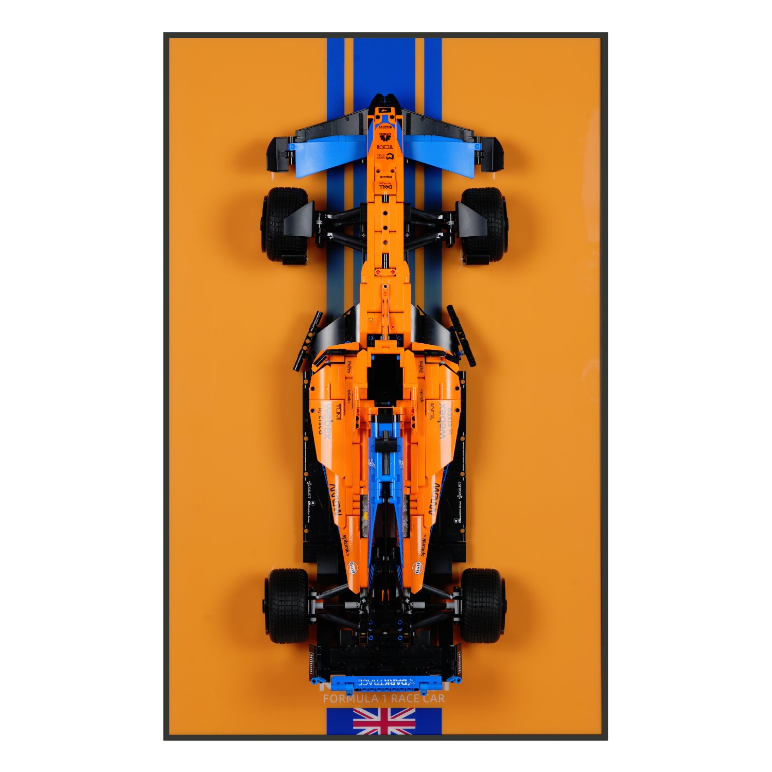 LED-beleuchtete Acryl-Wandhalterung für LEGO® 42141 Technic McLaren Formel1 2022 Nachbau F1-Rennwagen (LEGO-Set nicht enthalten)