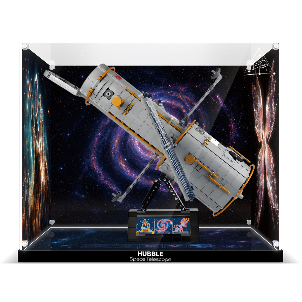 LED Light Acrylic Display Case for LEGO® Icons 11382 Hubble Space Telescope (LEGO® Set Not Included).