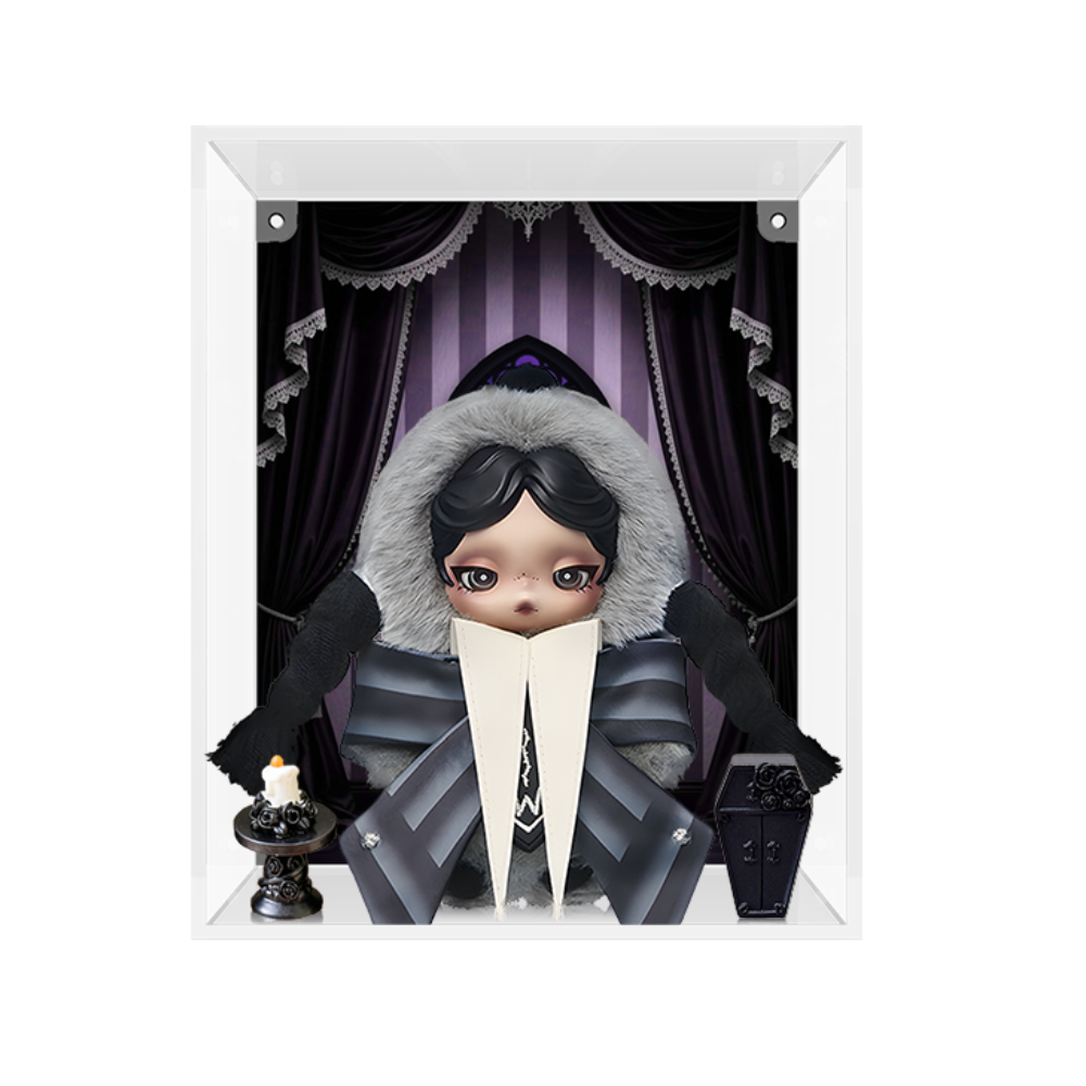 Acrylic Display Case for POP MART® SKULLPANDA “Wednesday Plush “ (Model Not Included)