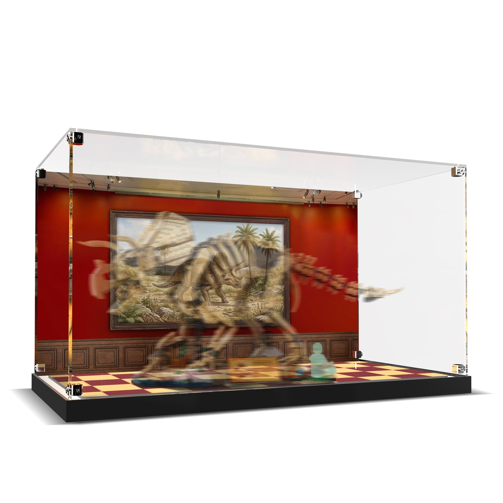 LED Light Acrylic Display Case for LEGO® Jurassic World™ 77985 Dinosaur Fossils: Triceratops (LEGO® Set NOT Include)