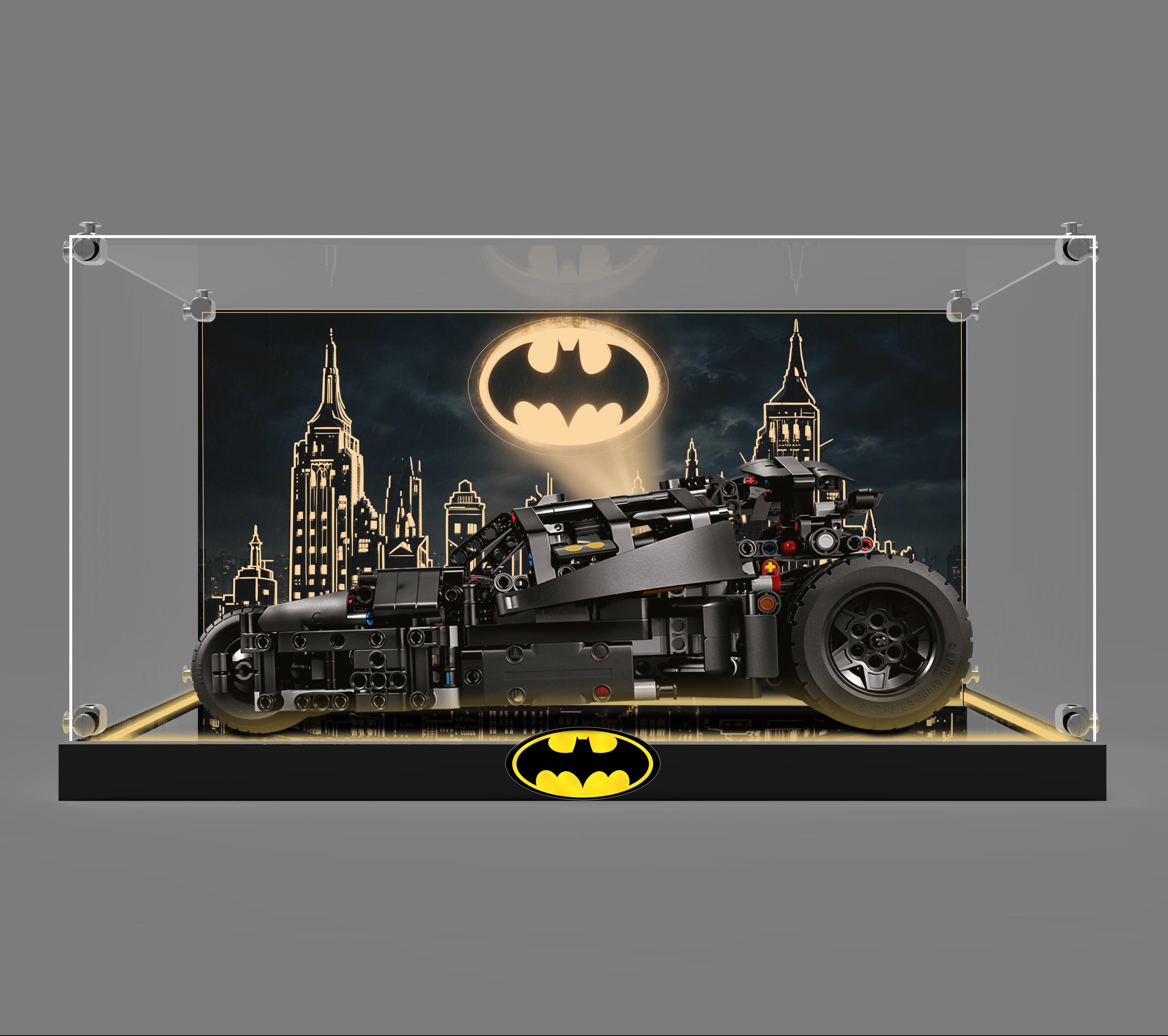 LED Light Acrylic Display Case for LEGO® Batman™ 42239 Batmobile™ Tumbler (LEGO® Set Not Included)