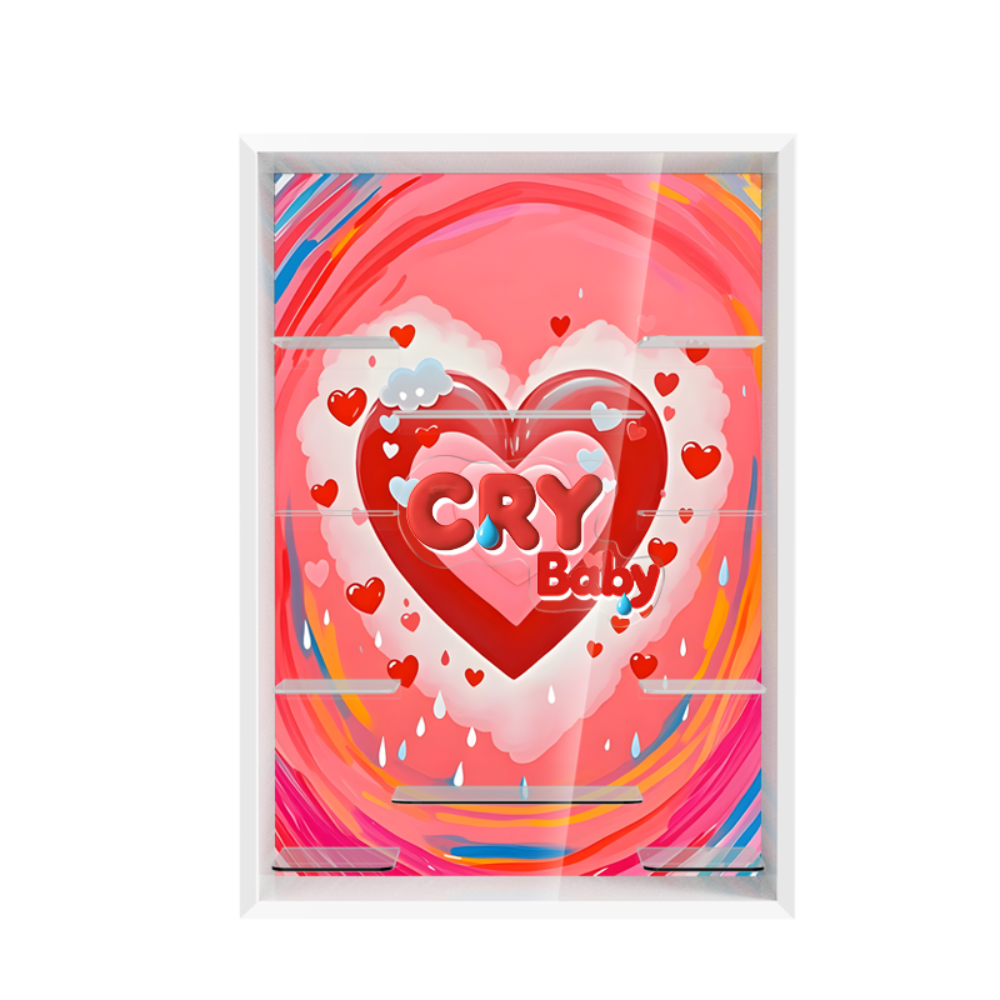Acrylic Display Frame for POP MART® CRYBABY "Crying For Love Series Figures" (Model Not Included).